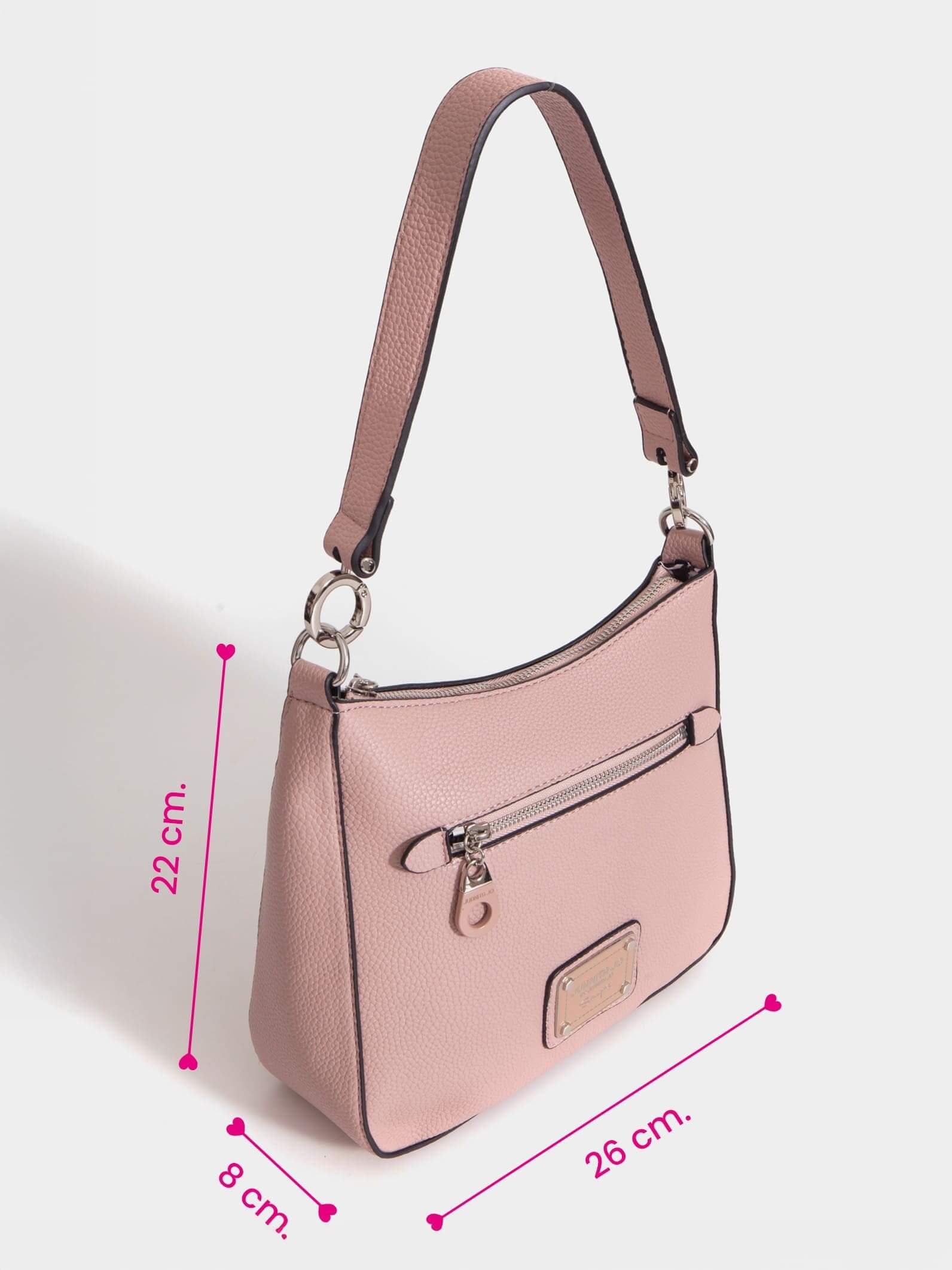 Cartera de hombro rosa Milán