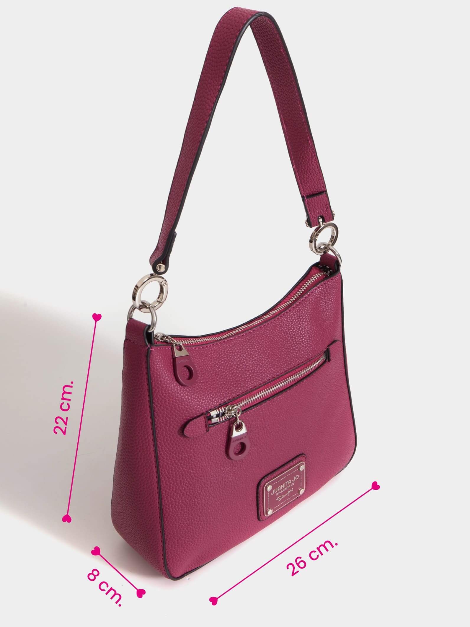Cartera de hombro bordó Milán