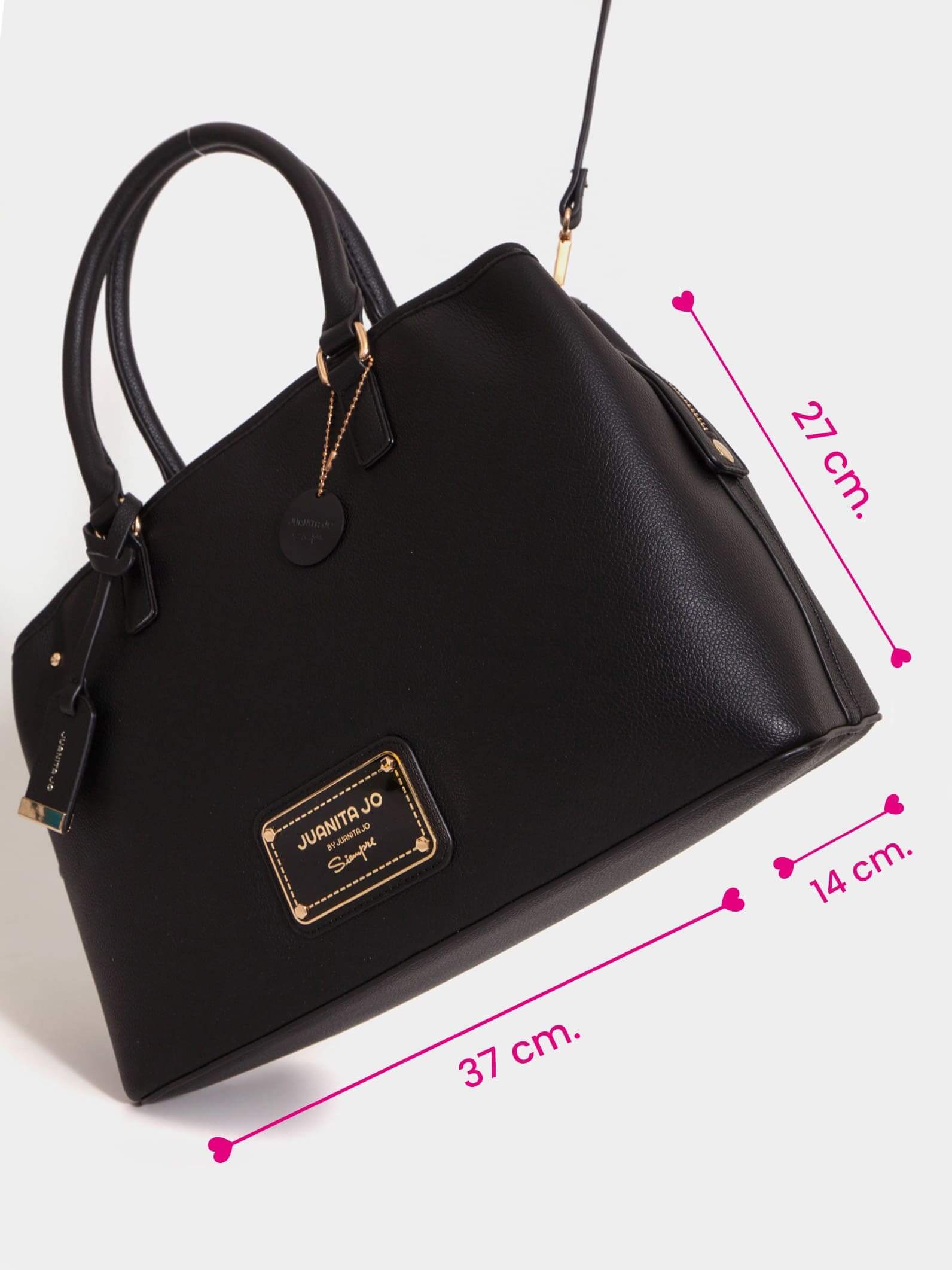 Cartera de mano grande negra Venecia