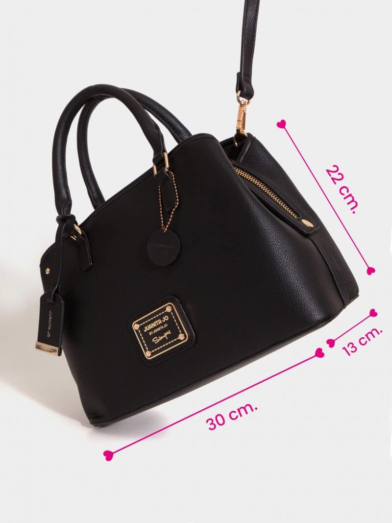 Cartera de mano mediana negra Venecia