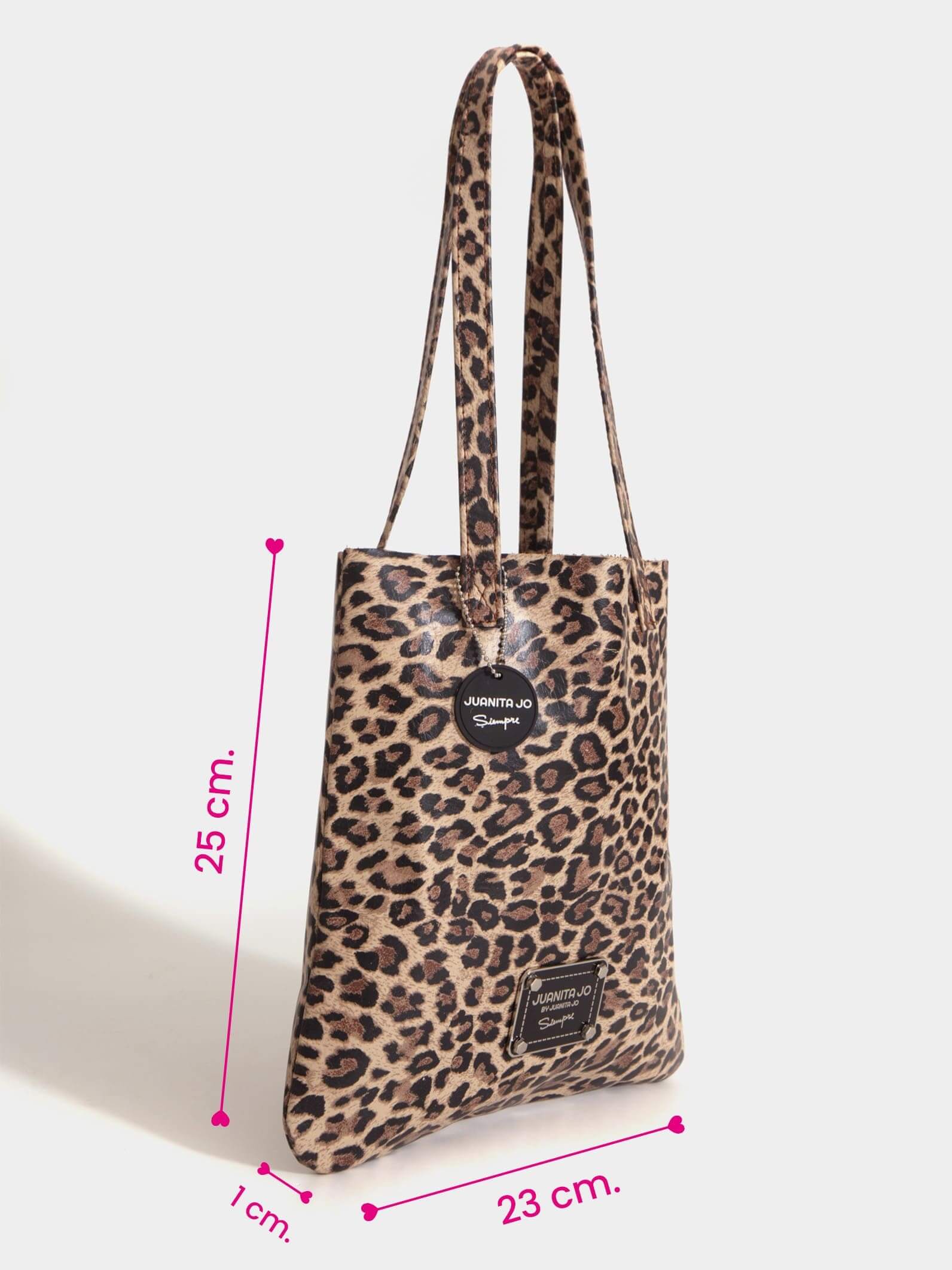 Tote bag de cuero chica print