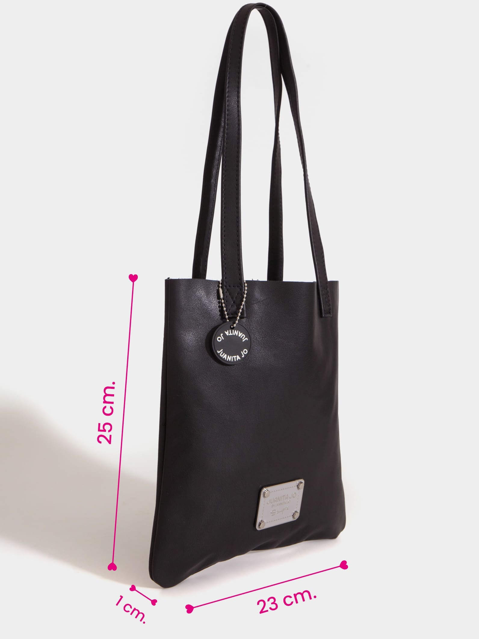 Tote bag de cuero chica negra