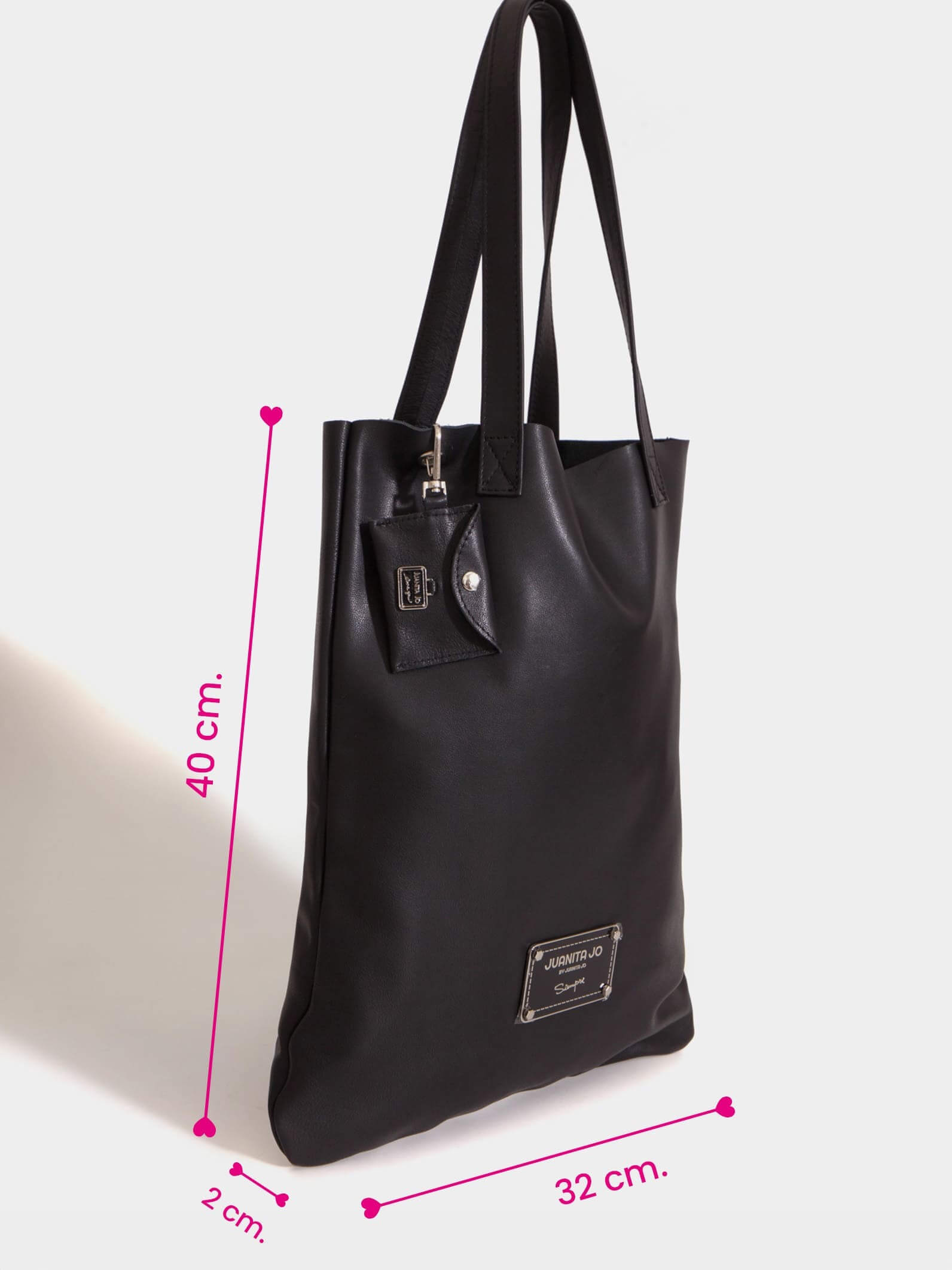 Tote bag de cuero negra Génova