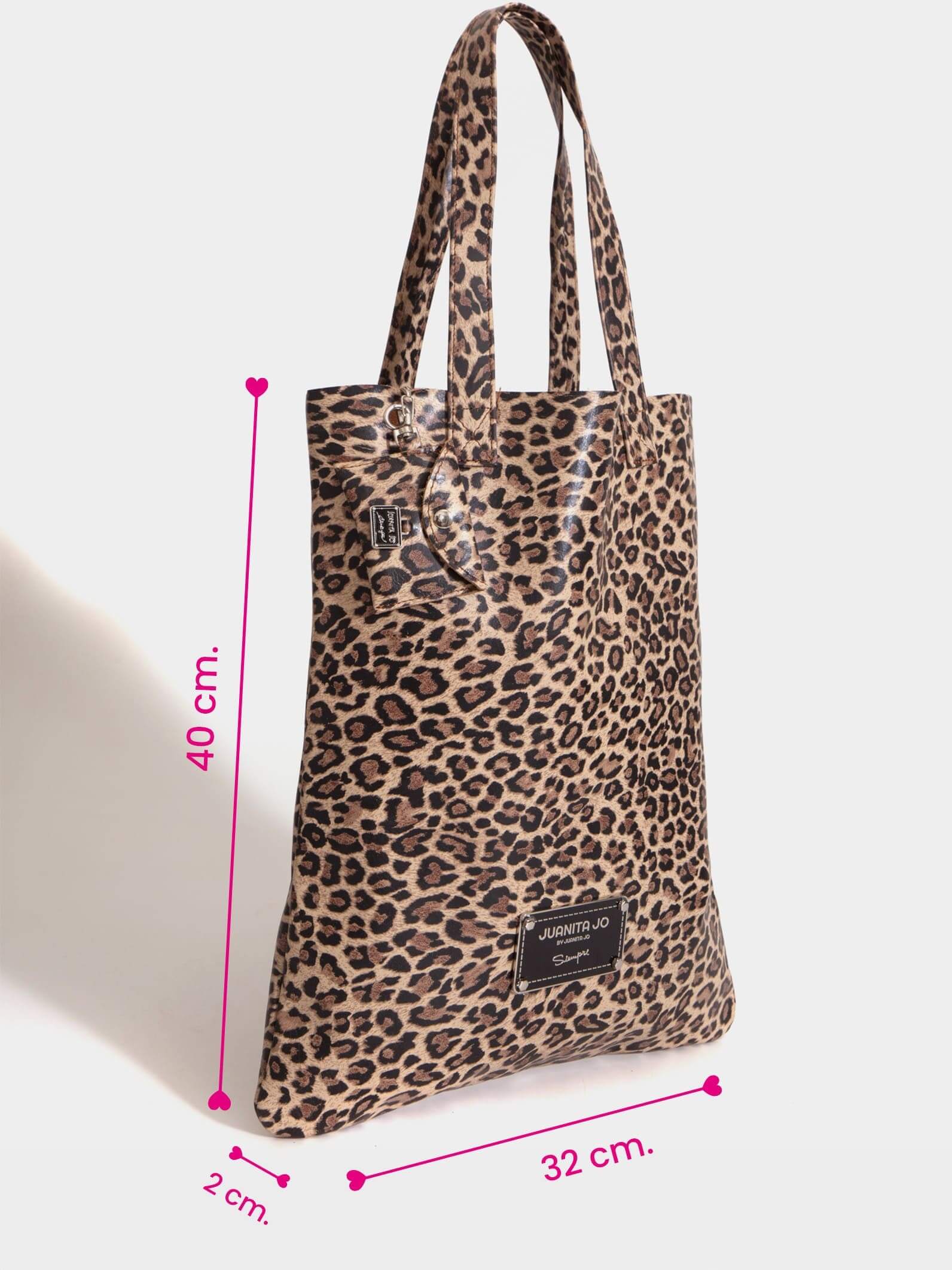 Tote bag de cuero leopardo Génova