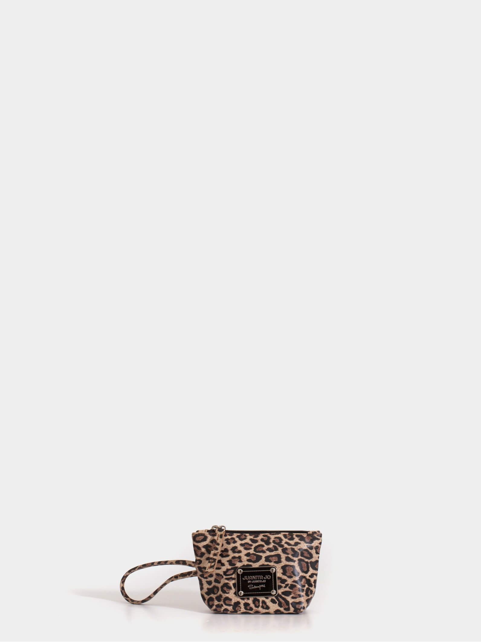 Neceser pequeño de cuero leopardo