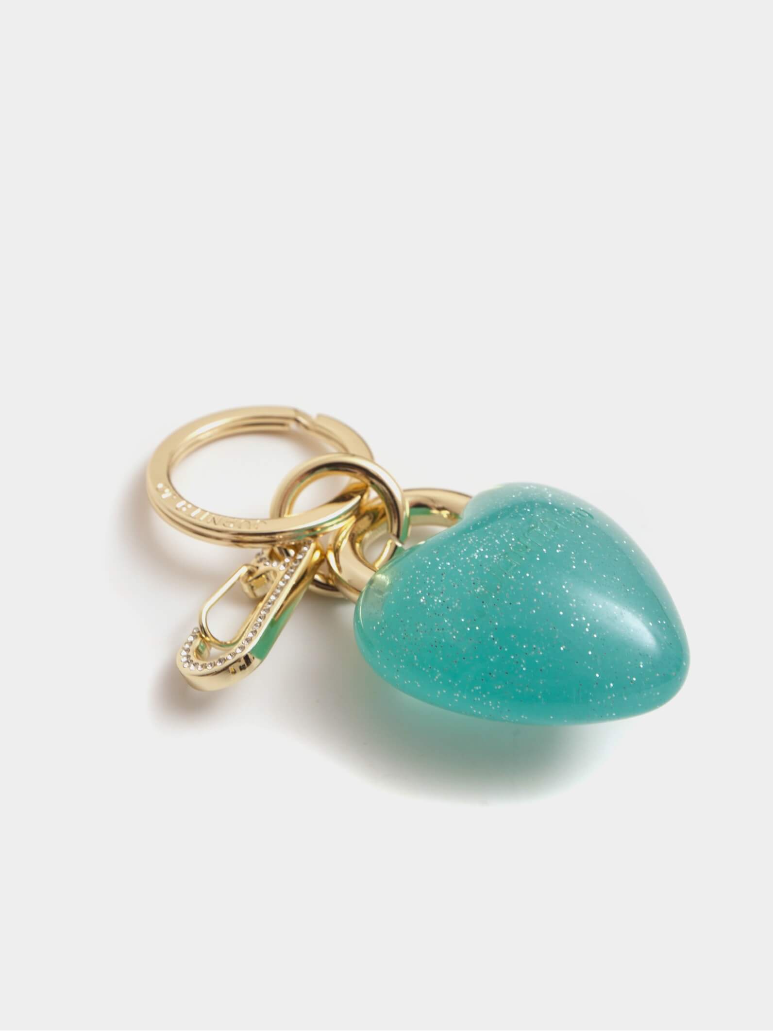 LLavero y charm de corazón turquesa