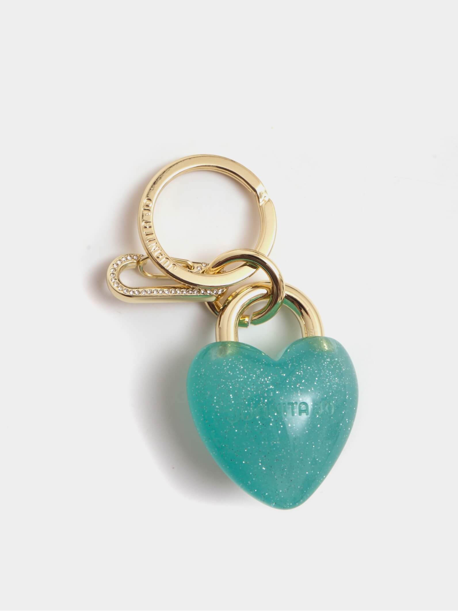 LLavero y charm de corazón turquesa