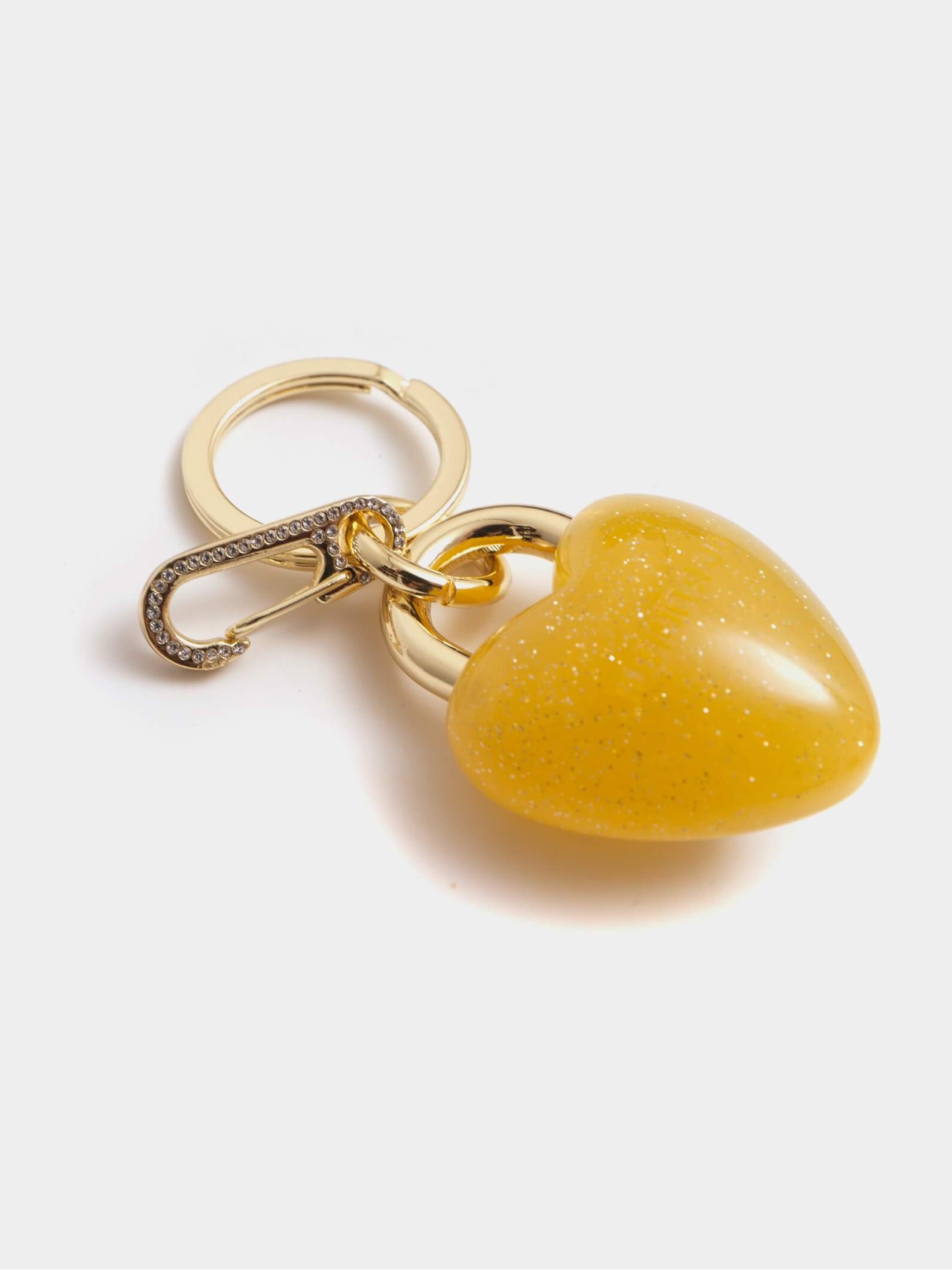 LLavero y charm de corazón amarillo