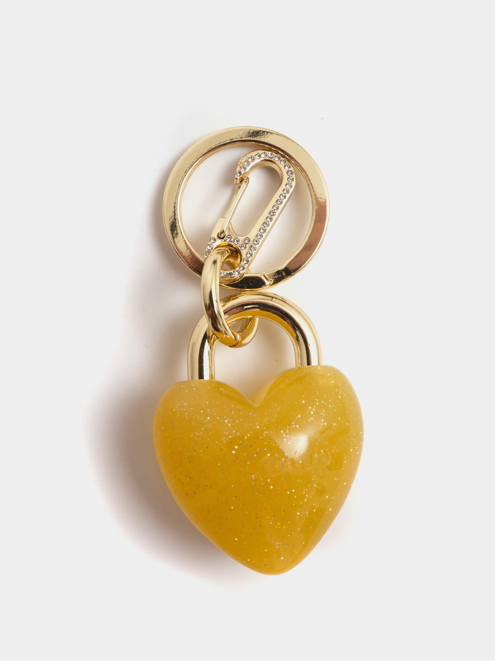 LLavero y charm de corazón amarillo