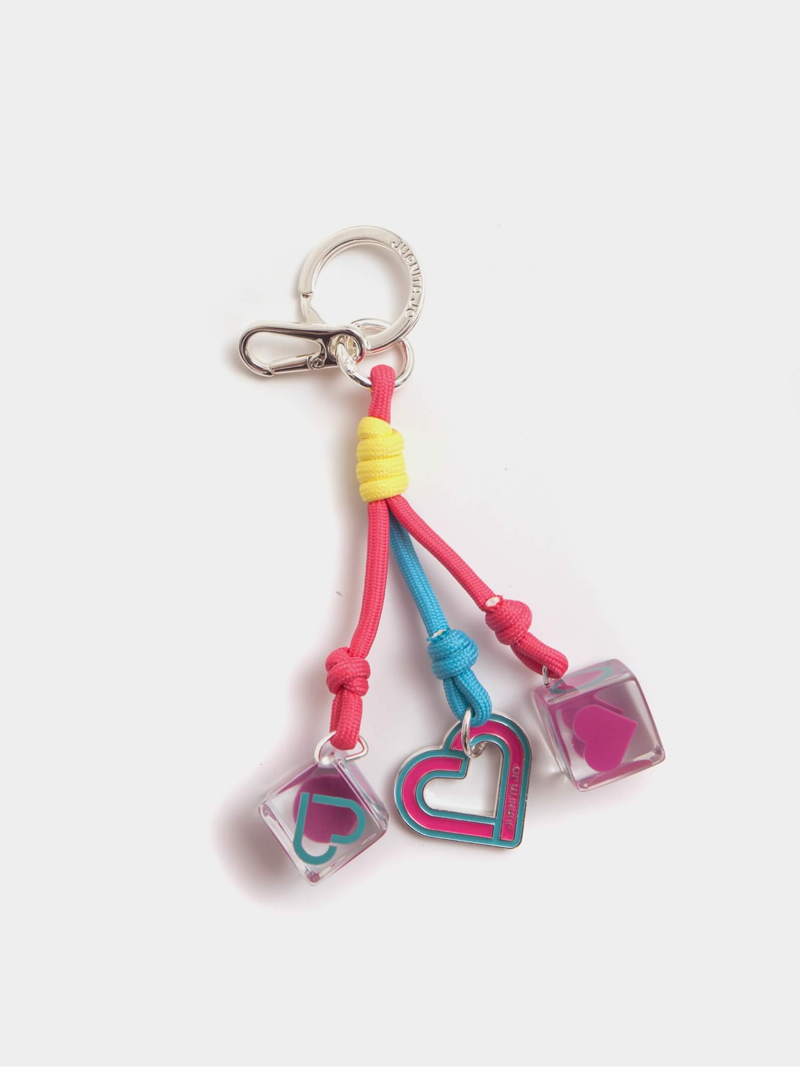 Llavero y charm cubos fucsia