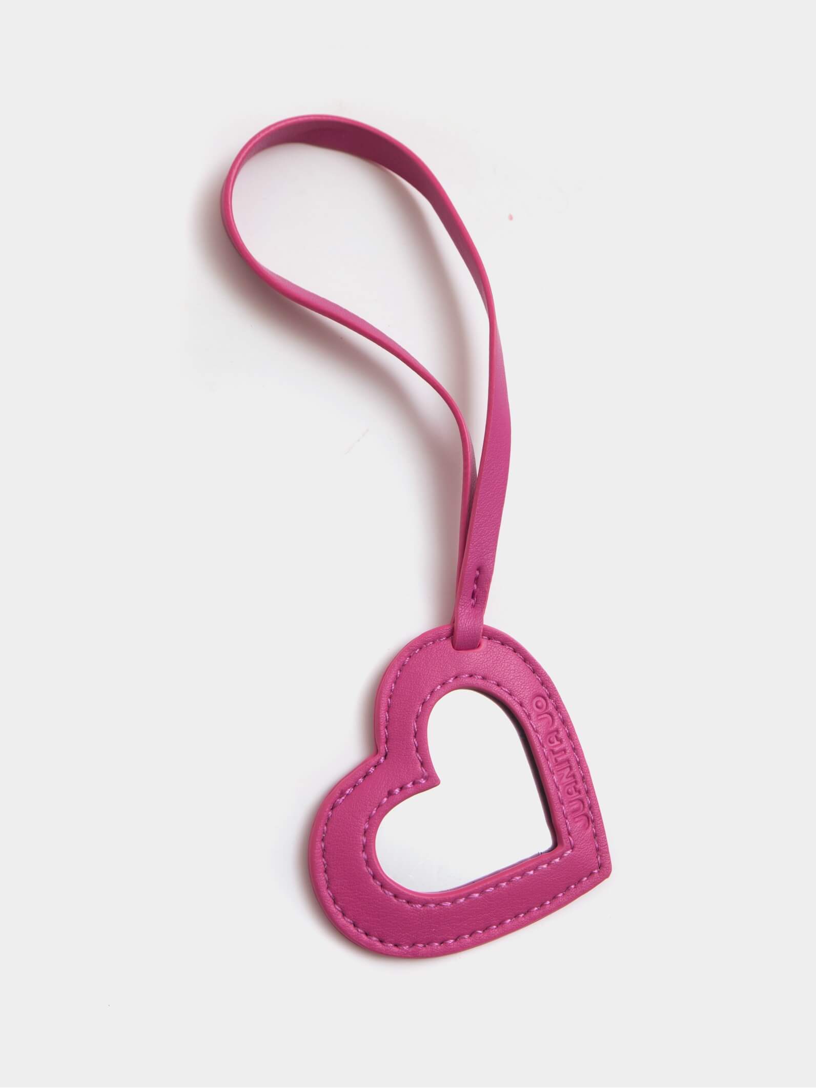 Llavero y charm espejo fucsia