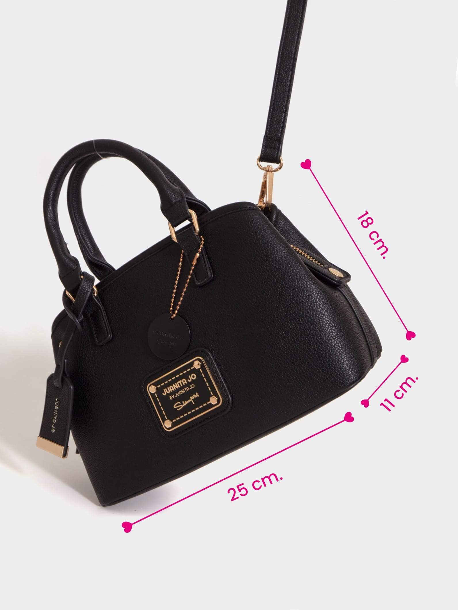 Cartera de mano pequeña negra Venecia