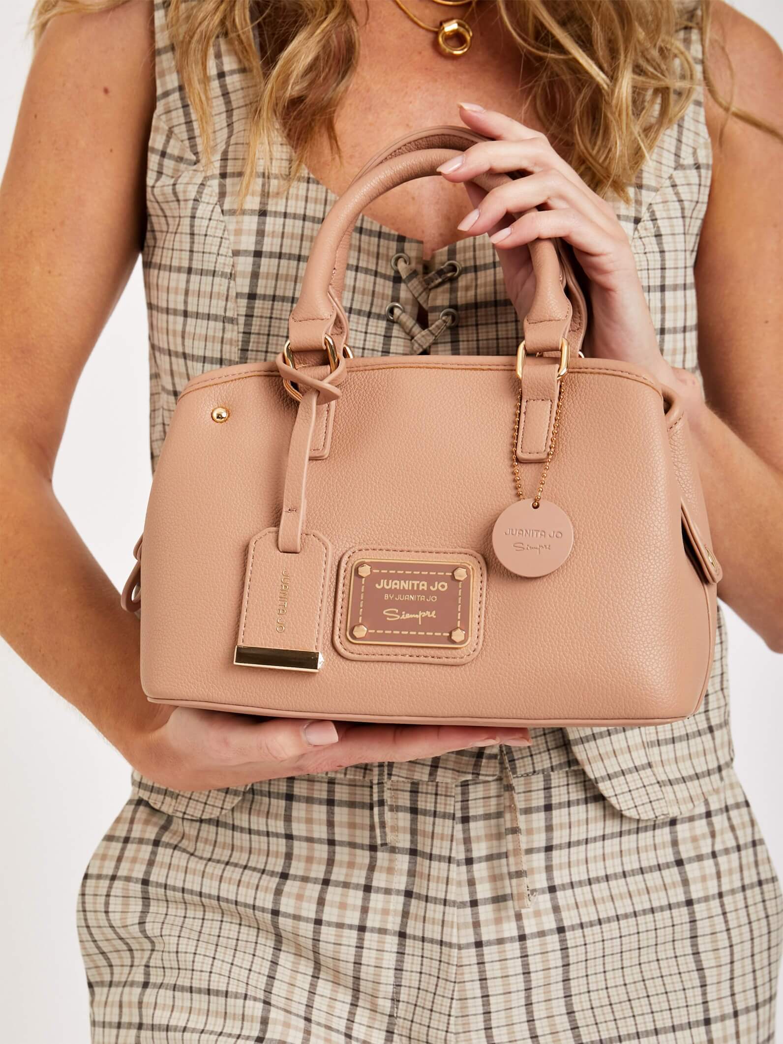 Cartera de mano pequeña nude Venecia