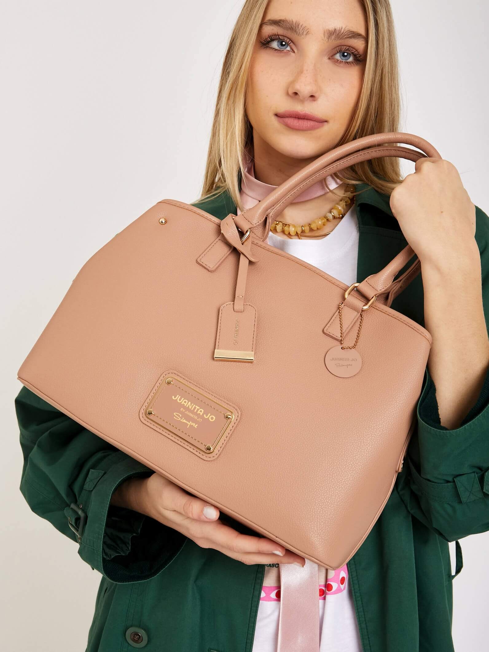 Cartera de mano grande nude Venecia