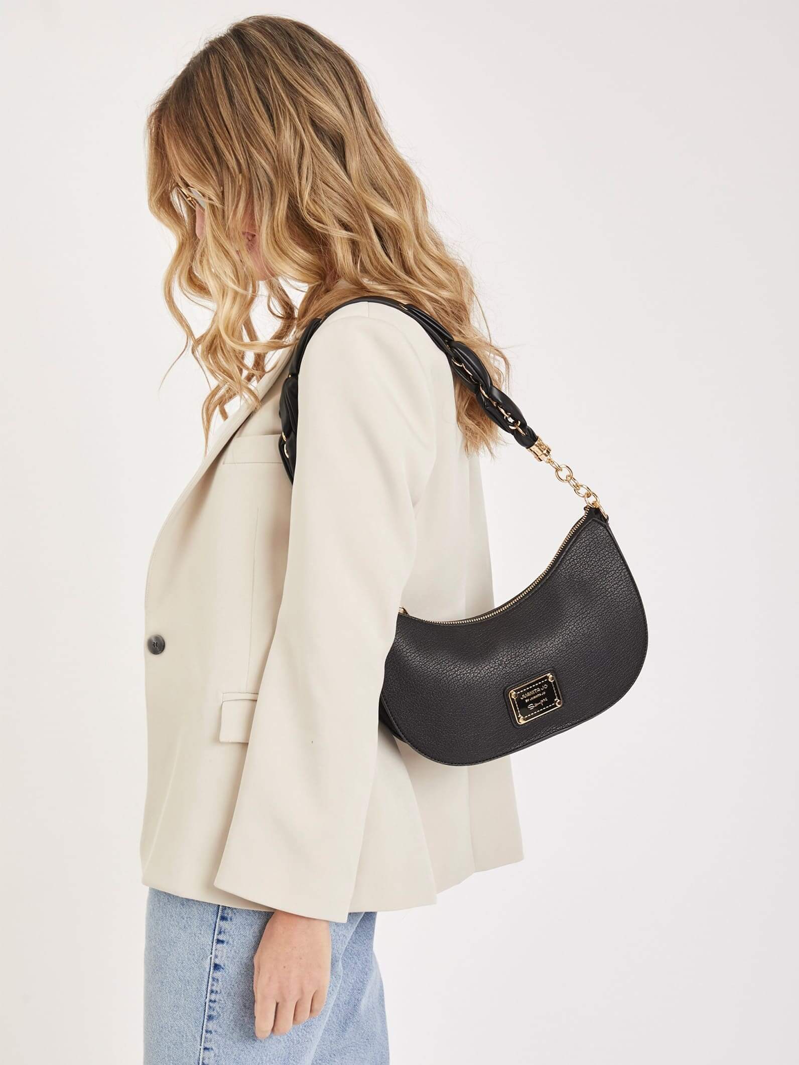 Cartera de hombro negra Agos