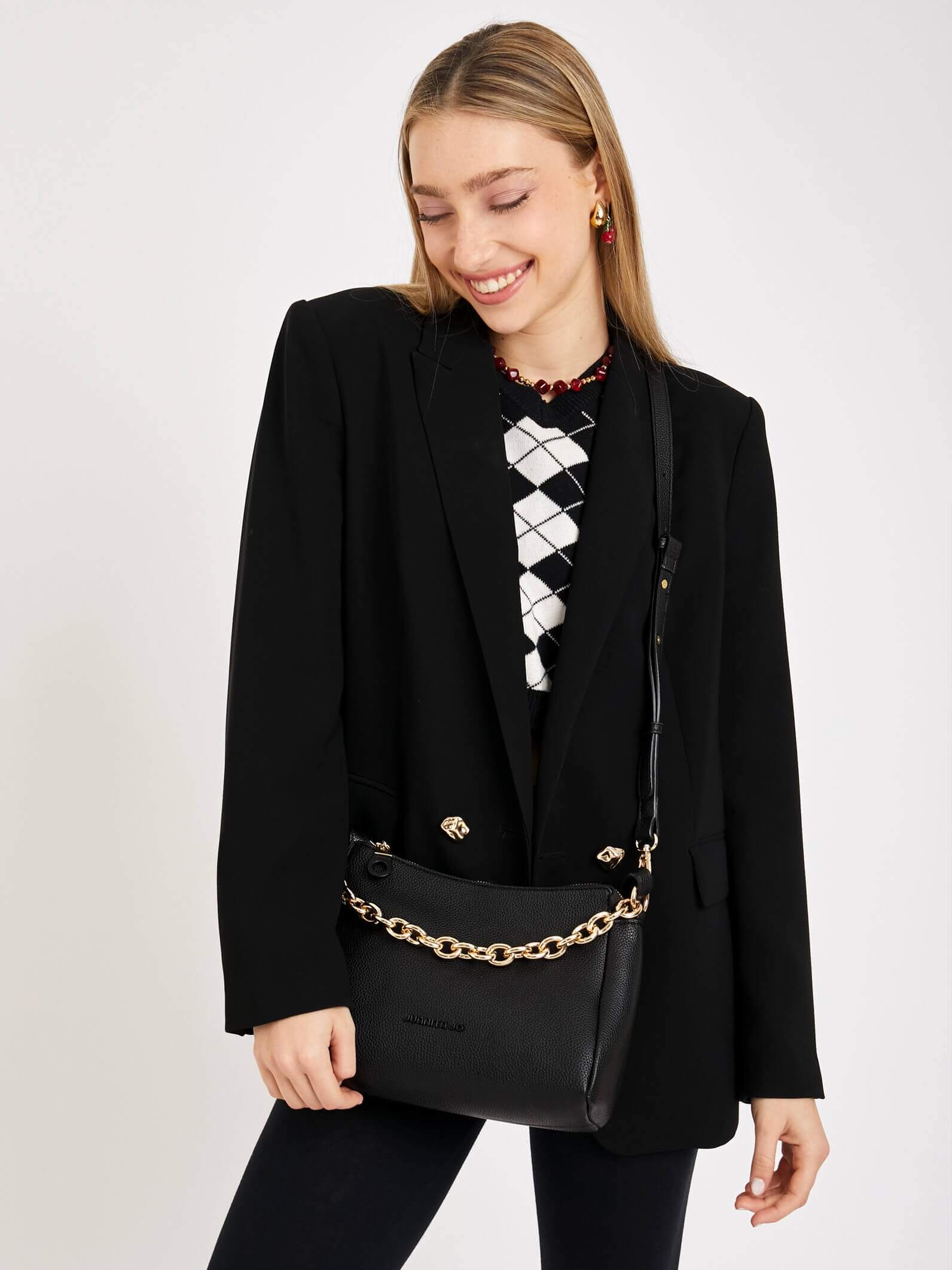 Cartera de hombro negra Juliana