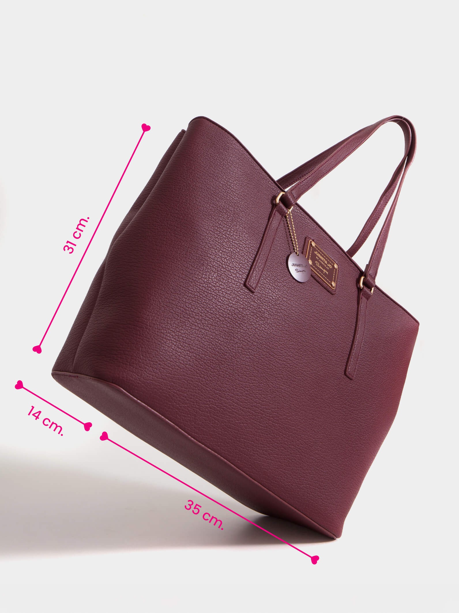 Cartera grande bordó Julieta