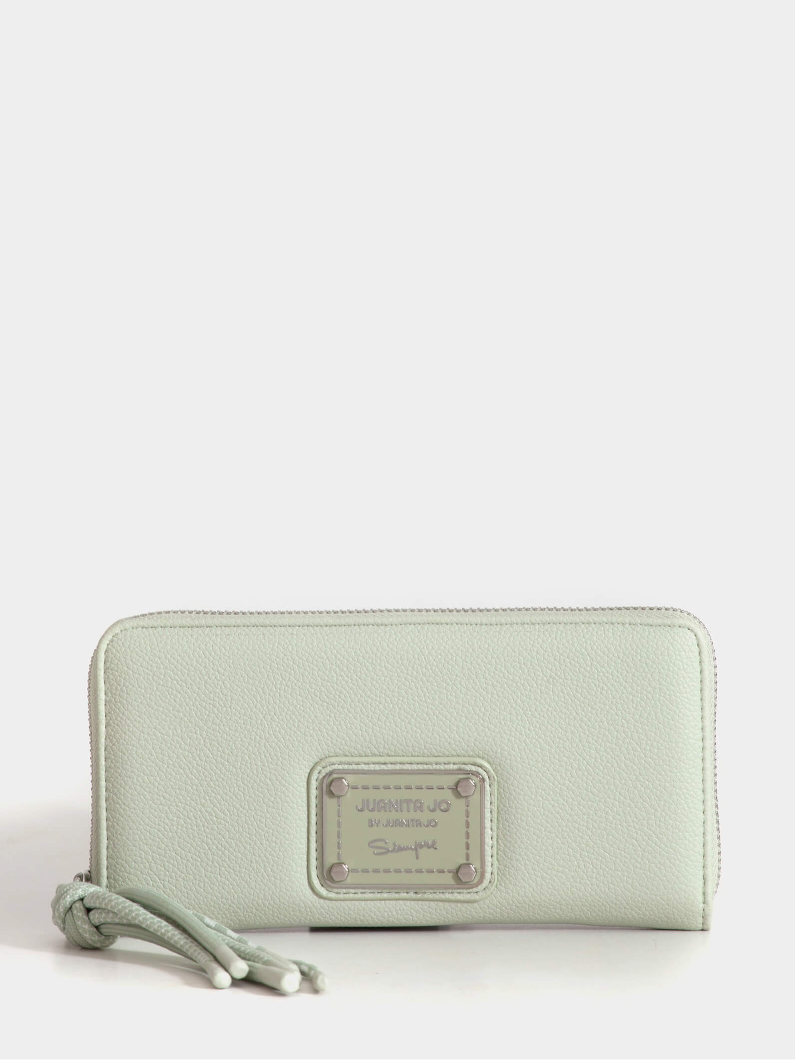 Billetera grande verde con tiracierre de cordones