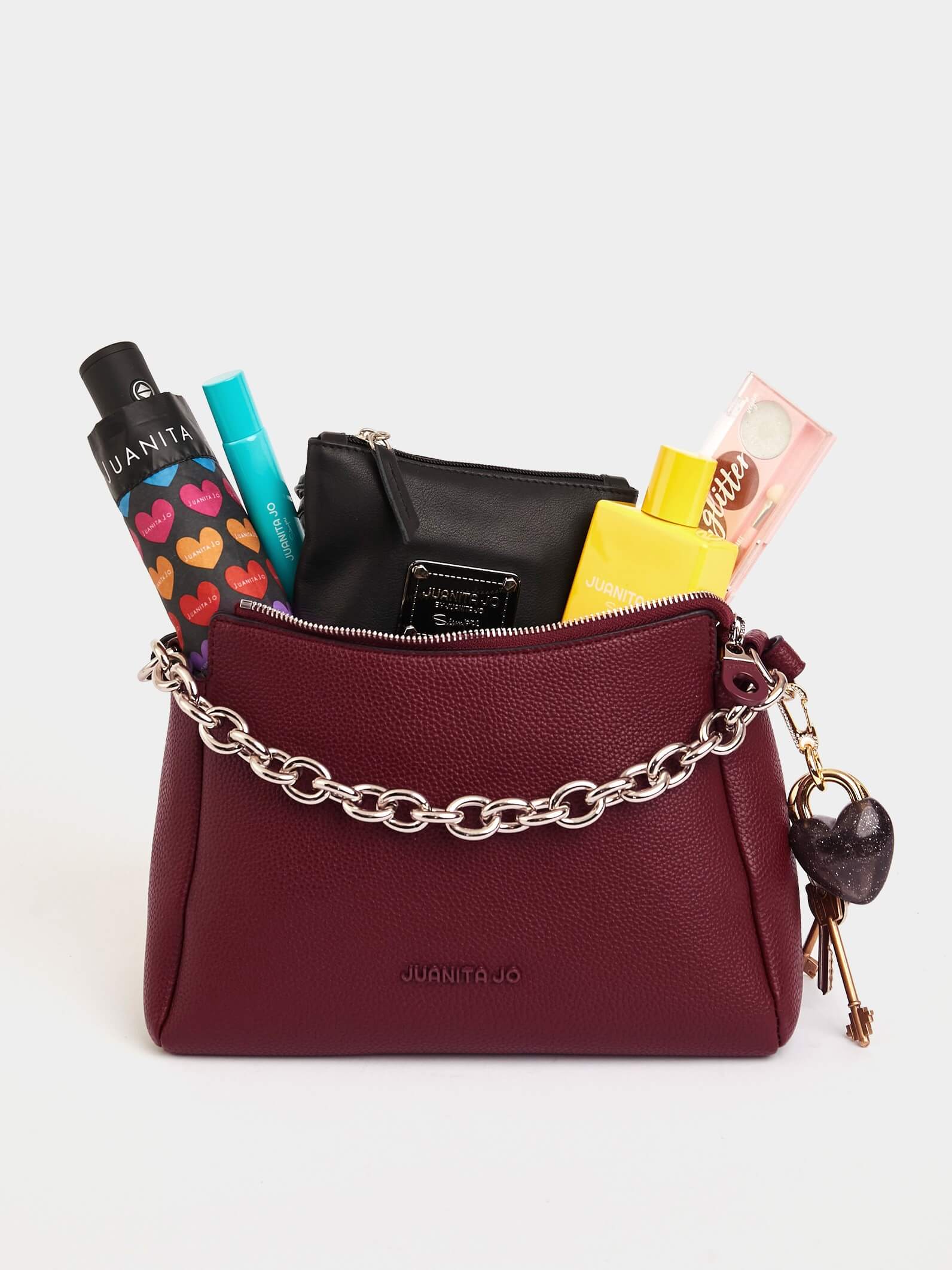 Cartera de hombro bordó Juliana