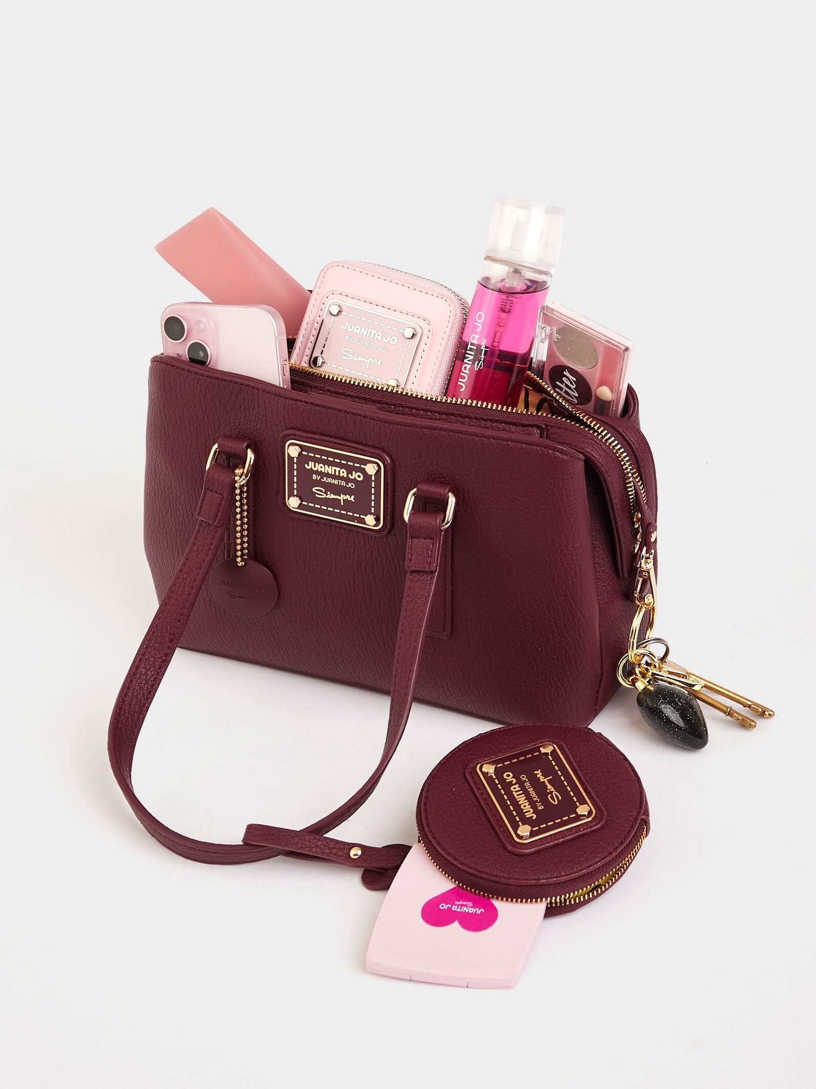 Cartera mediana bordó Julieta