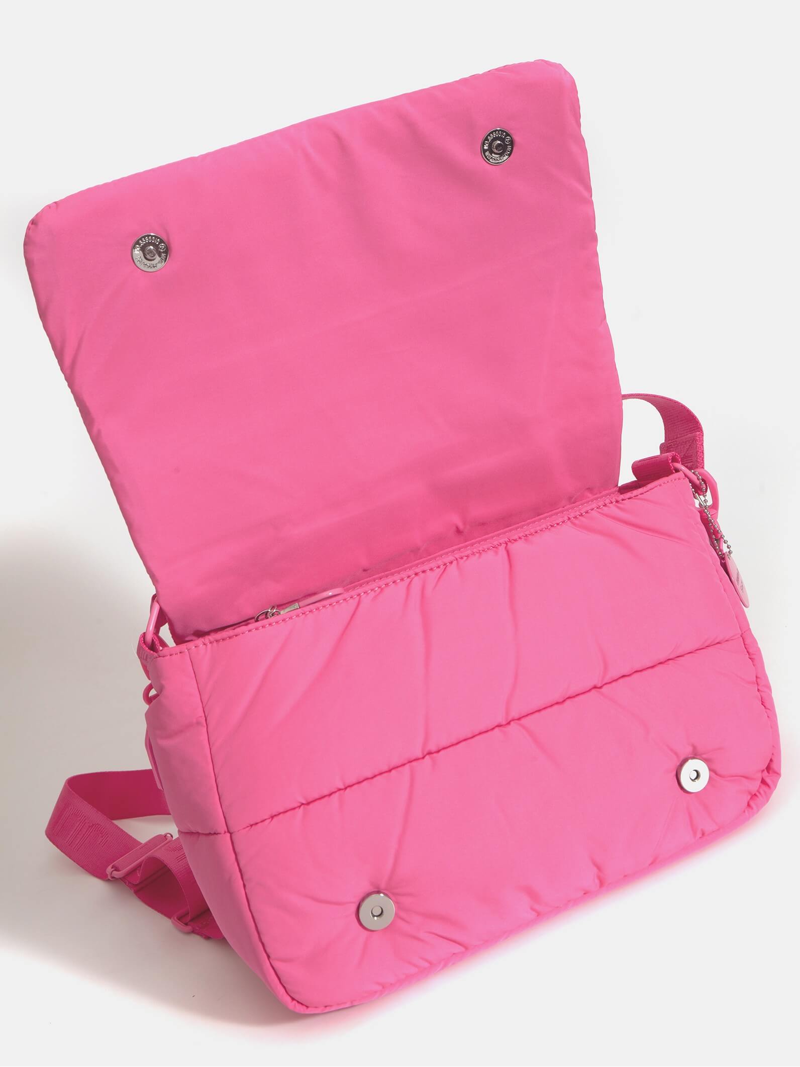 Bandolera puffer fucsia Caro