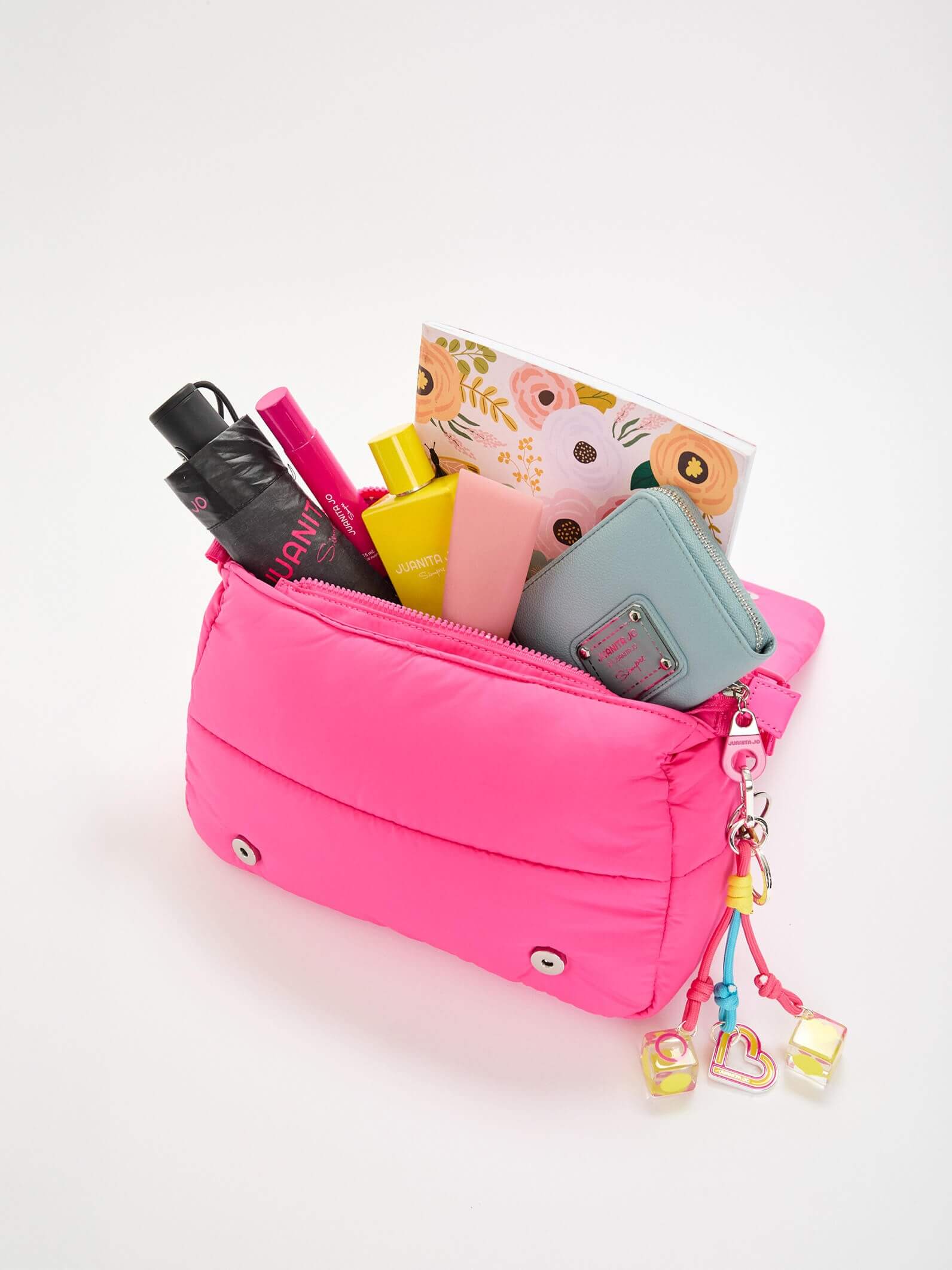 Bandolera puffer fucsia Caro