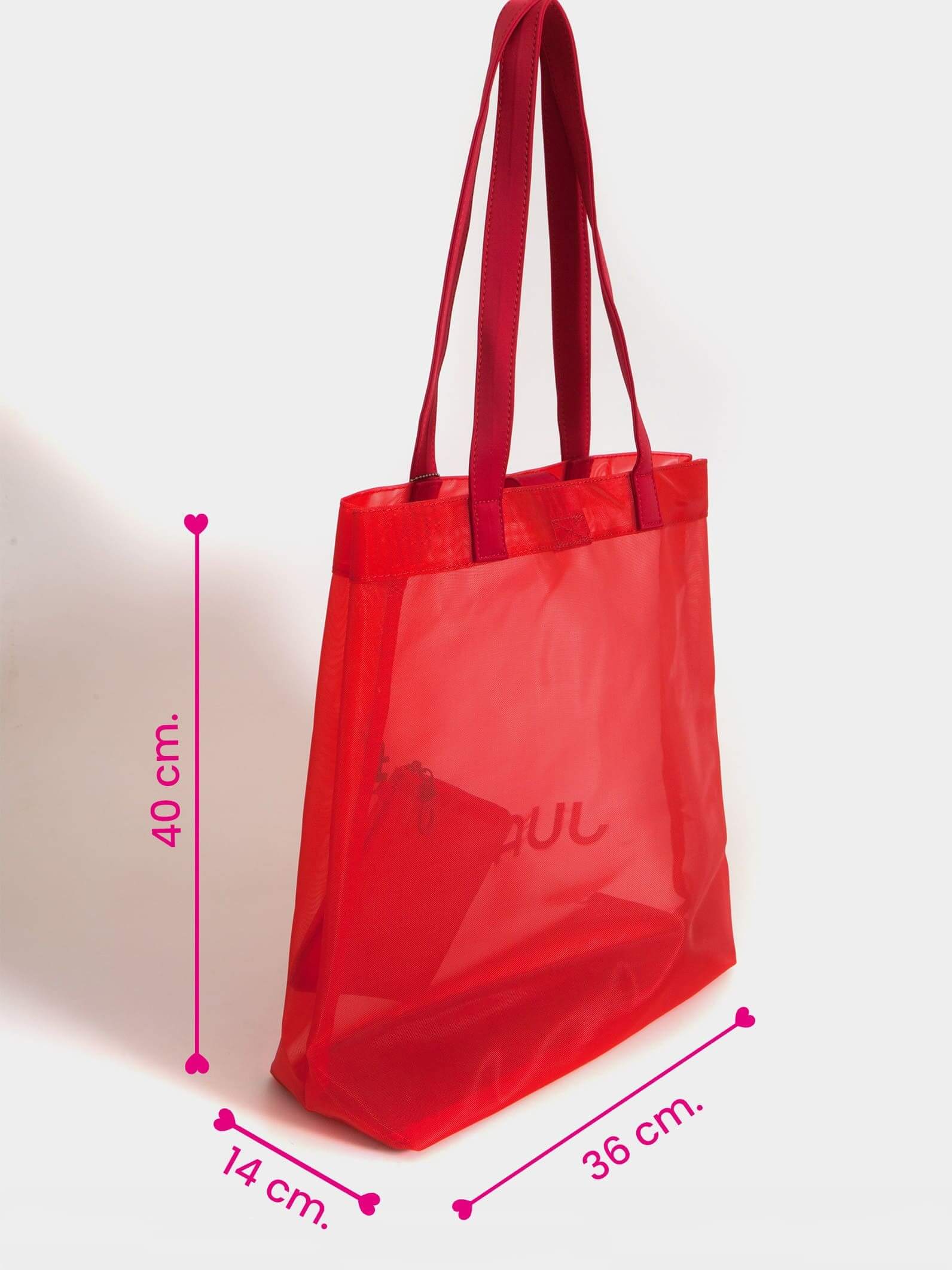 Tote bag de playa roja Nissi