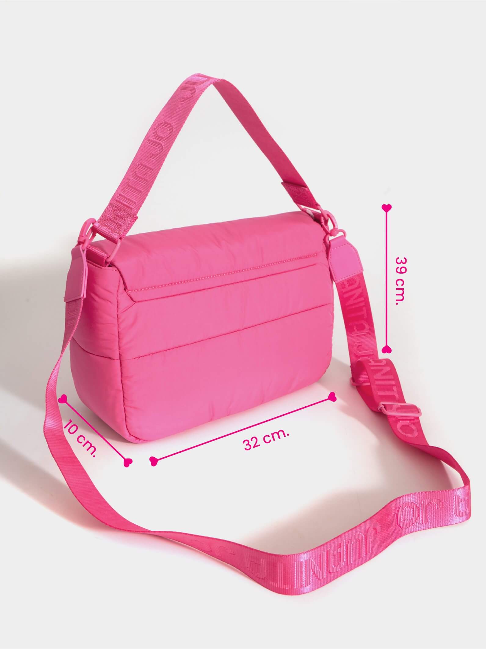 Bandolera puffer fucsia Caro
