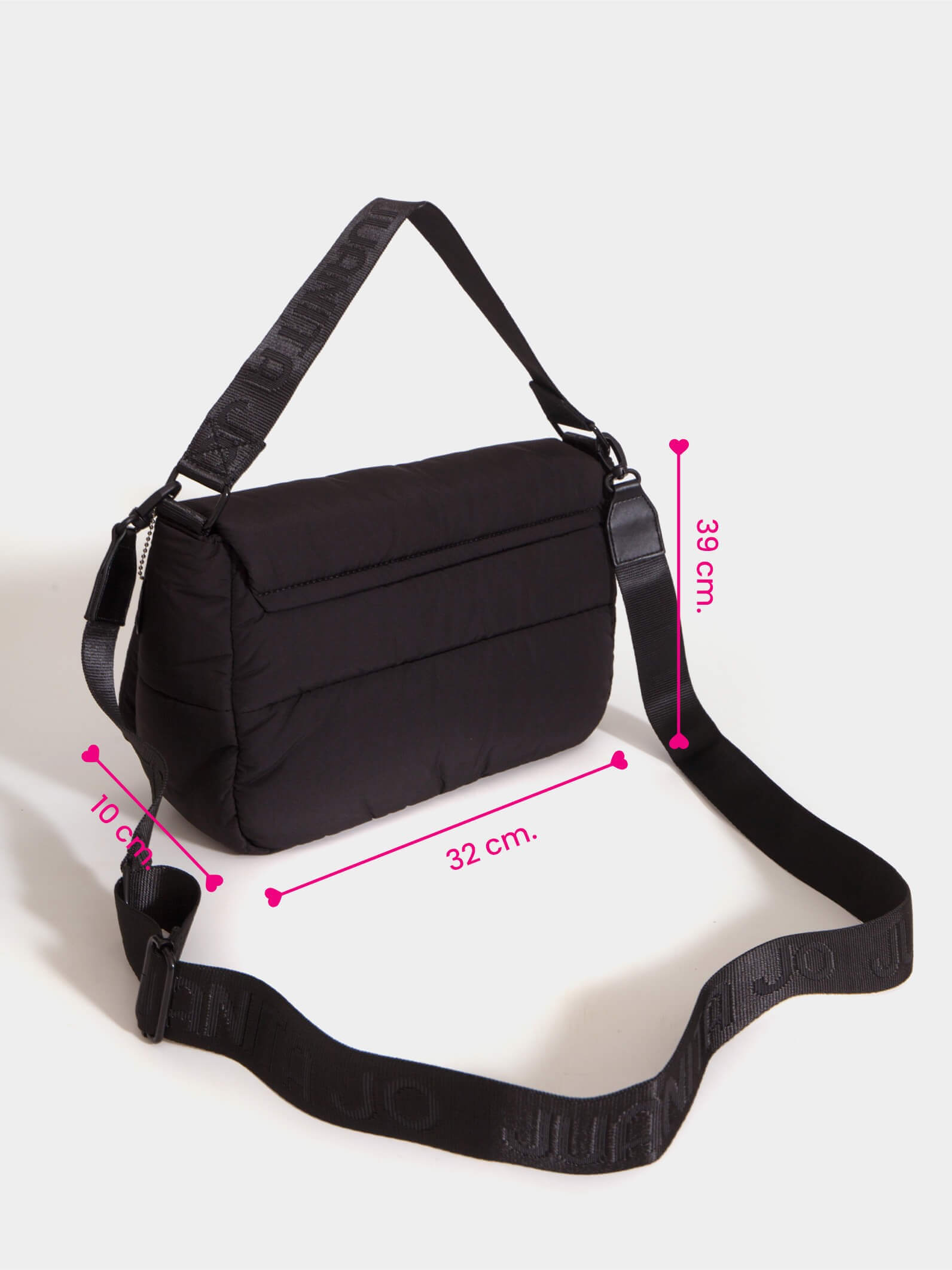 Bandolera negra puffer Caro