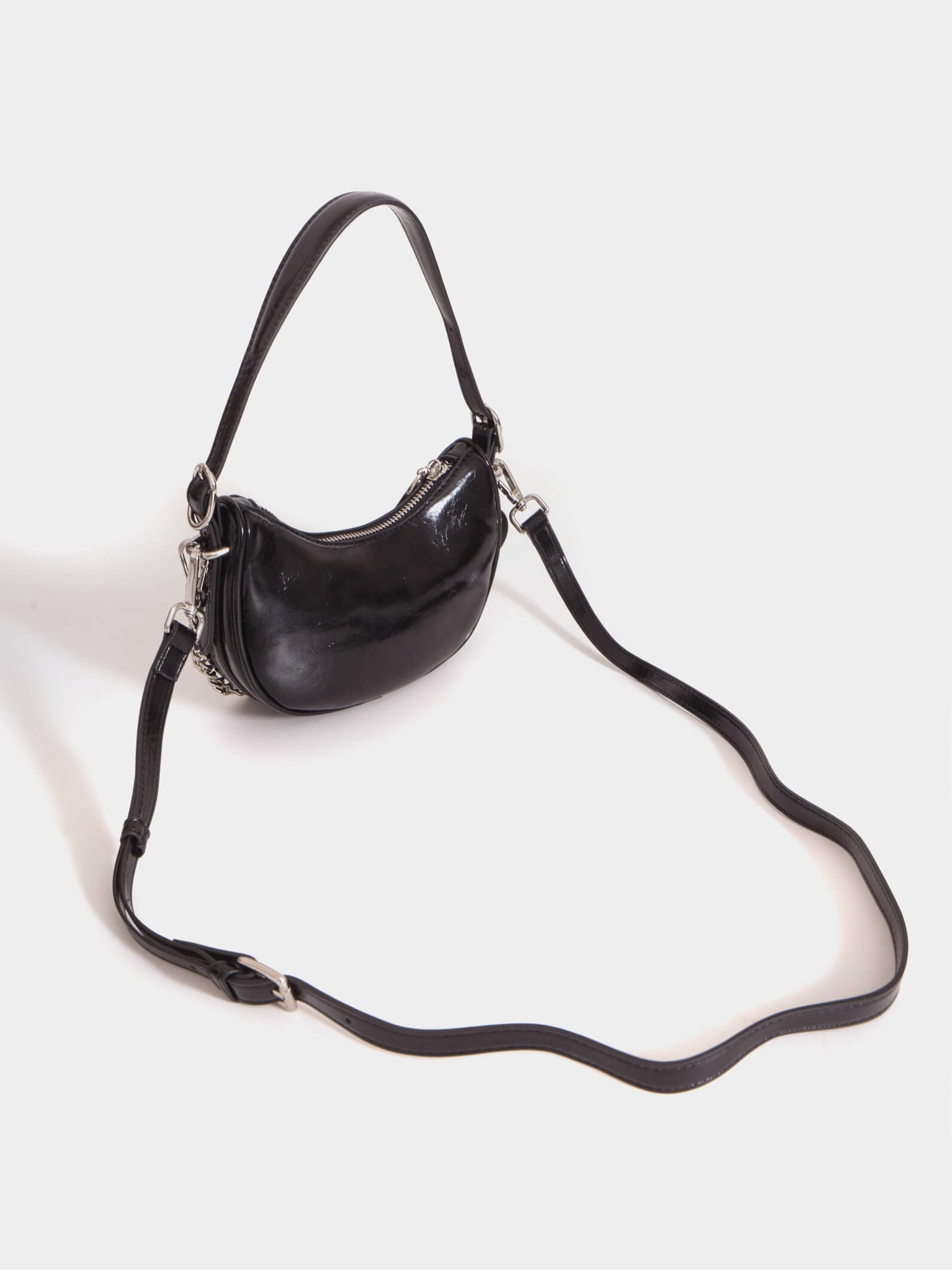 Cartera de hombro negra Aura