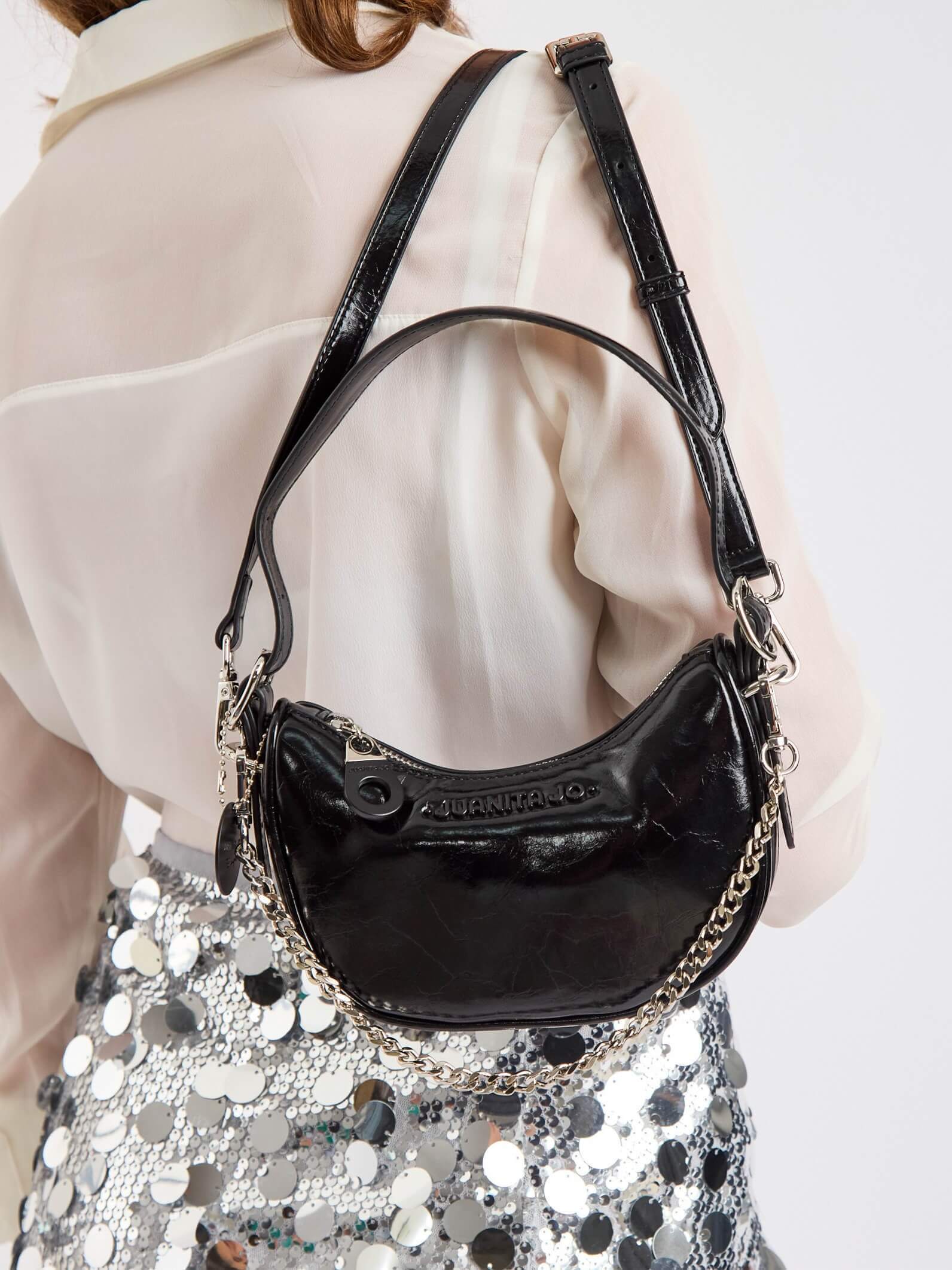 Cartera de hombro negra Aura
