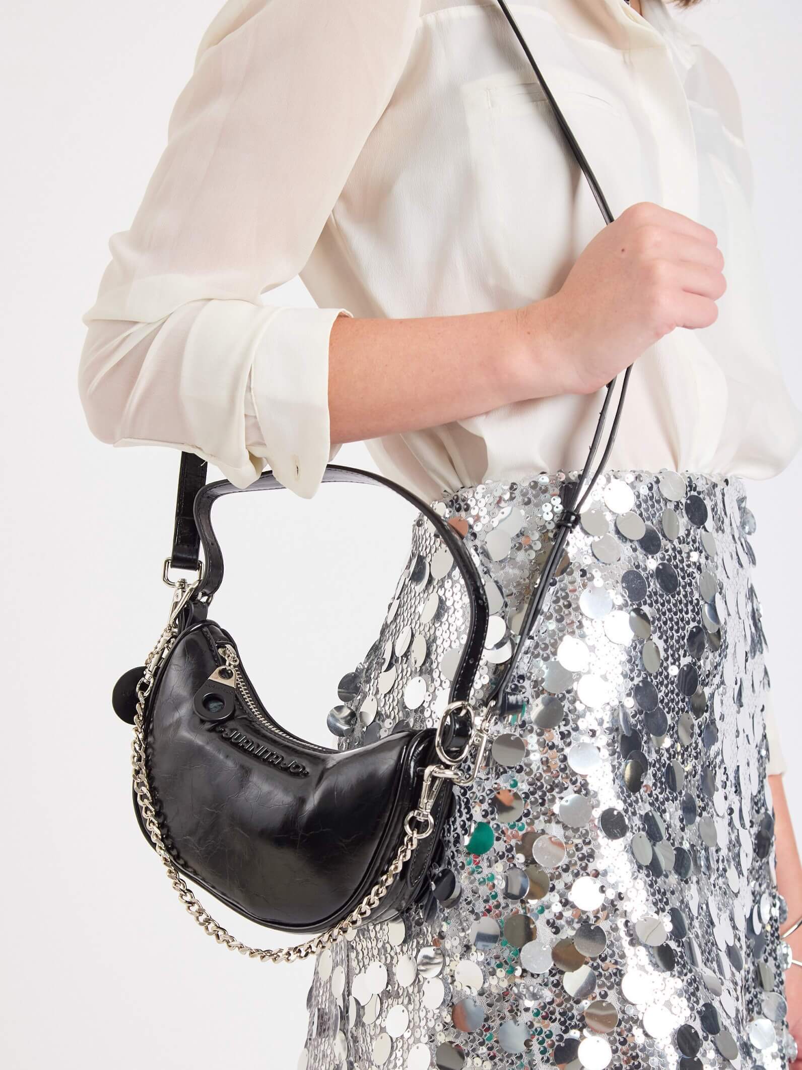 Cartera de hombro negra Aura