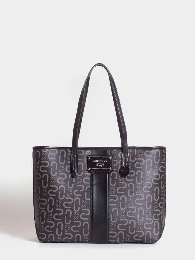 Cartera Shopper con herrajes plateados Monogram