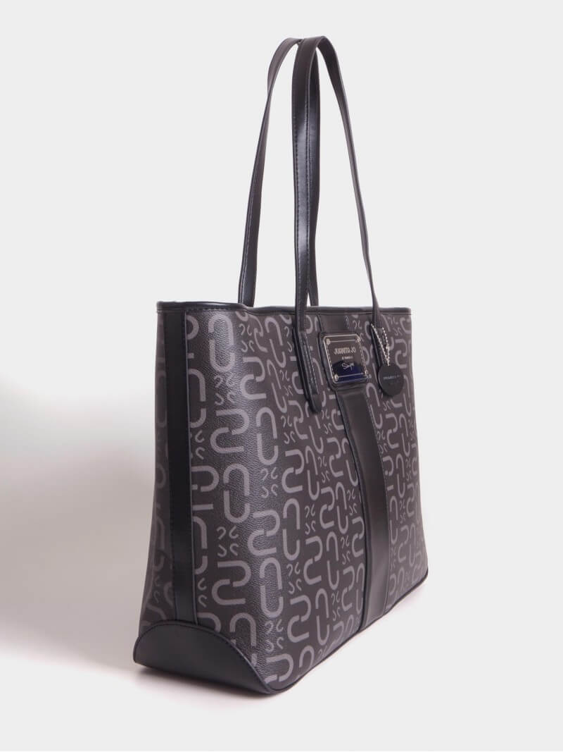 Cartera Shopper con herrajes plateados Monogram
