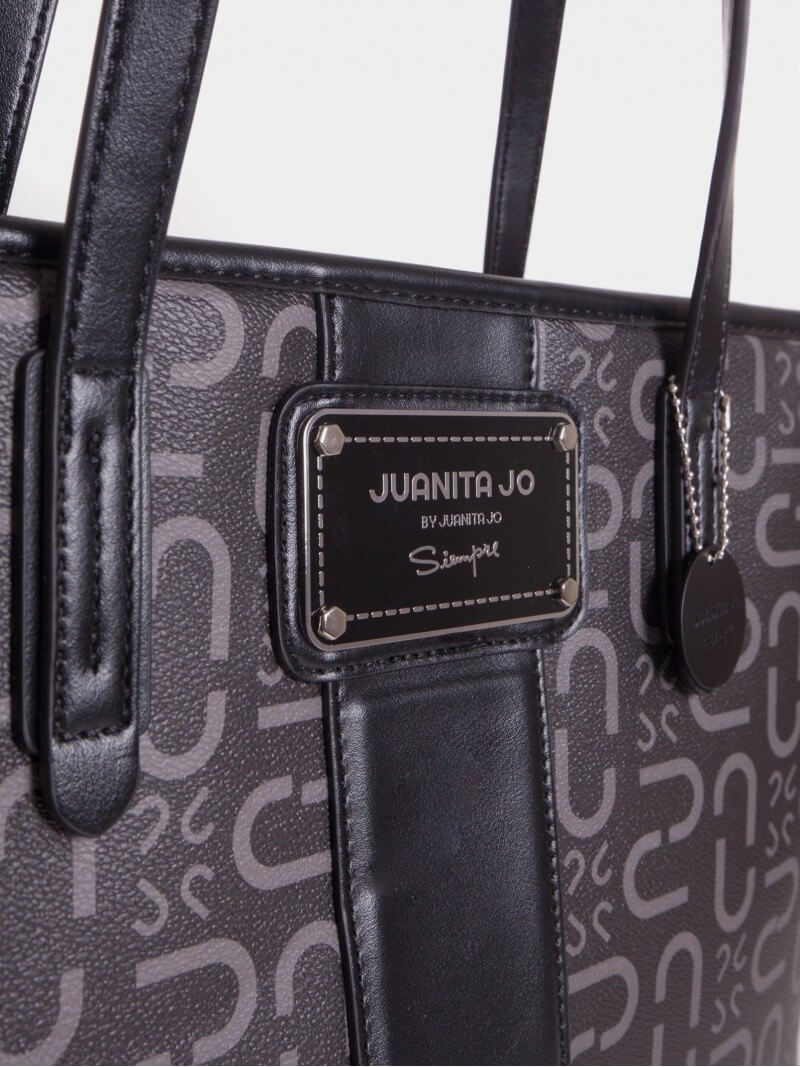 Cartera Shopper con herrajes plateados Monogram