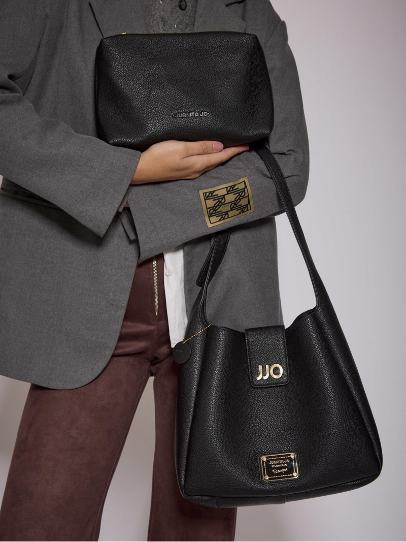 Cartera Negra tipo Bucket Mediana Lina