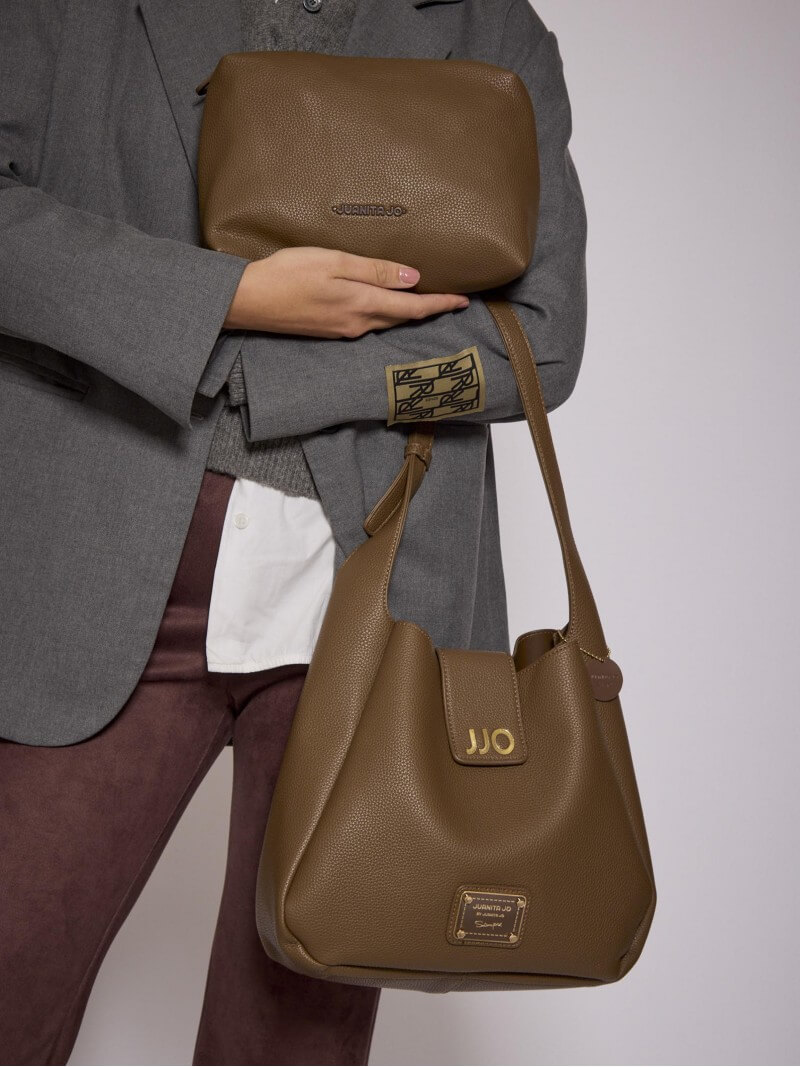 Cartera Marrón tipo Bucket Mediana Lina