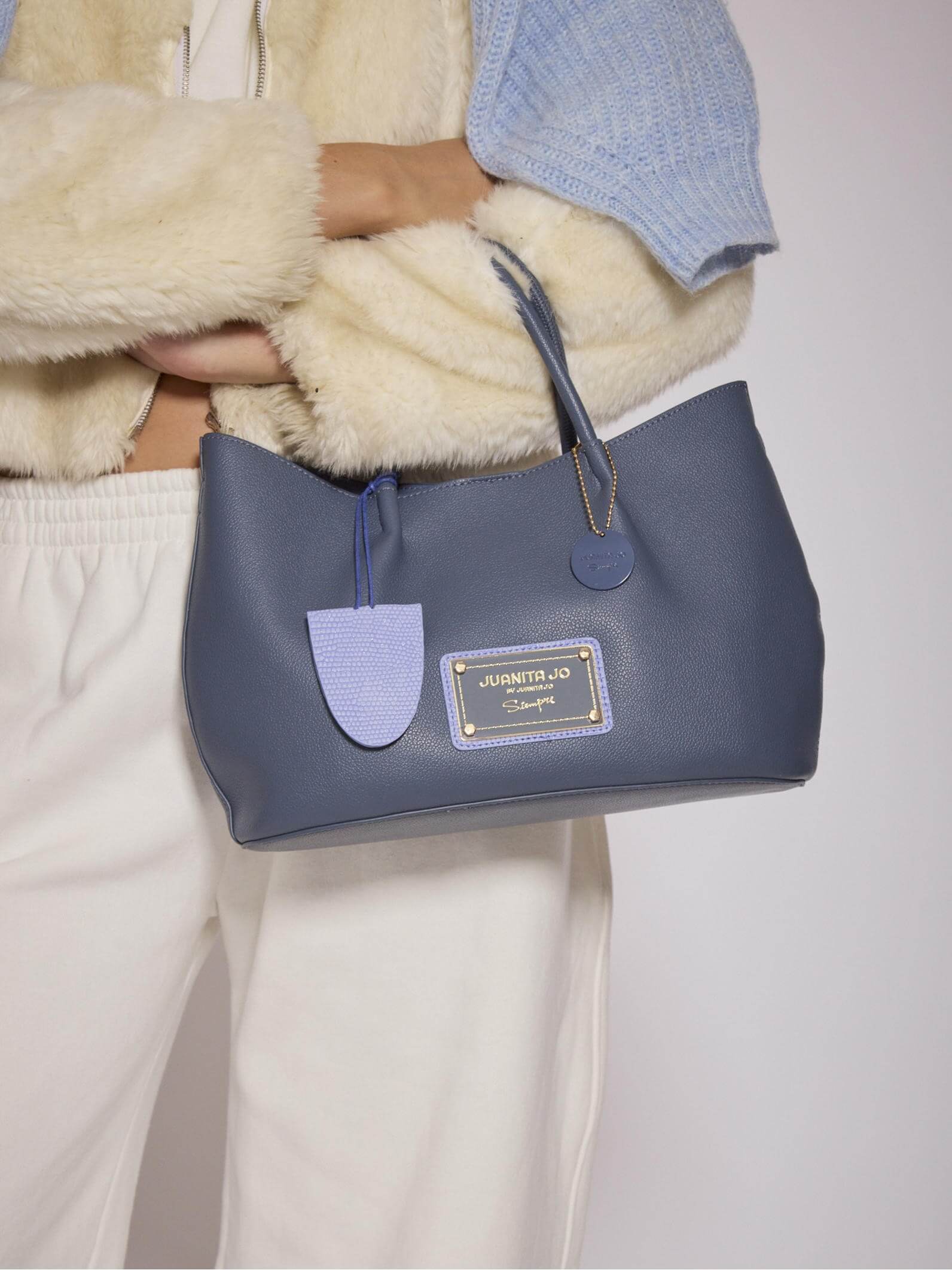 Cartera Shopper Azul Mediana Alma