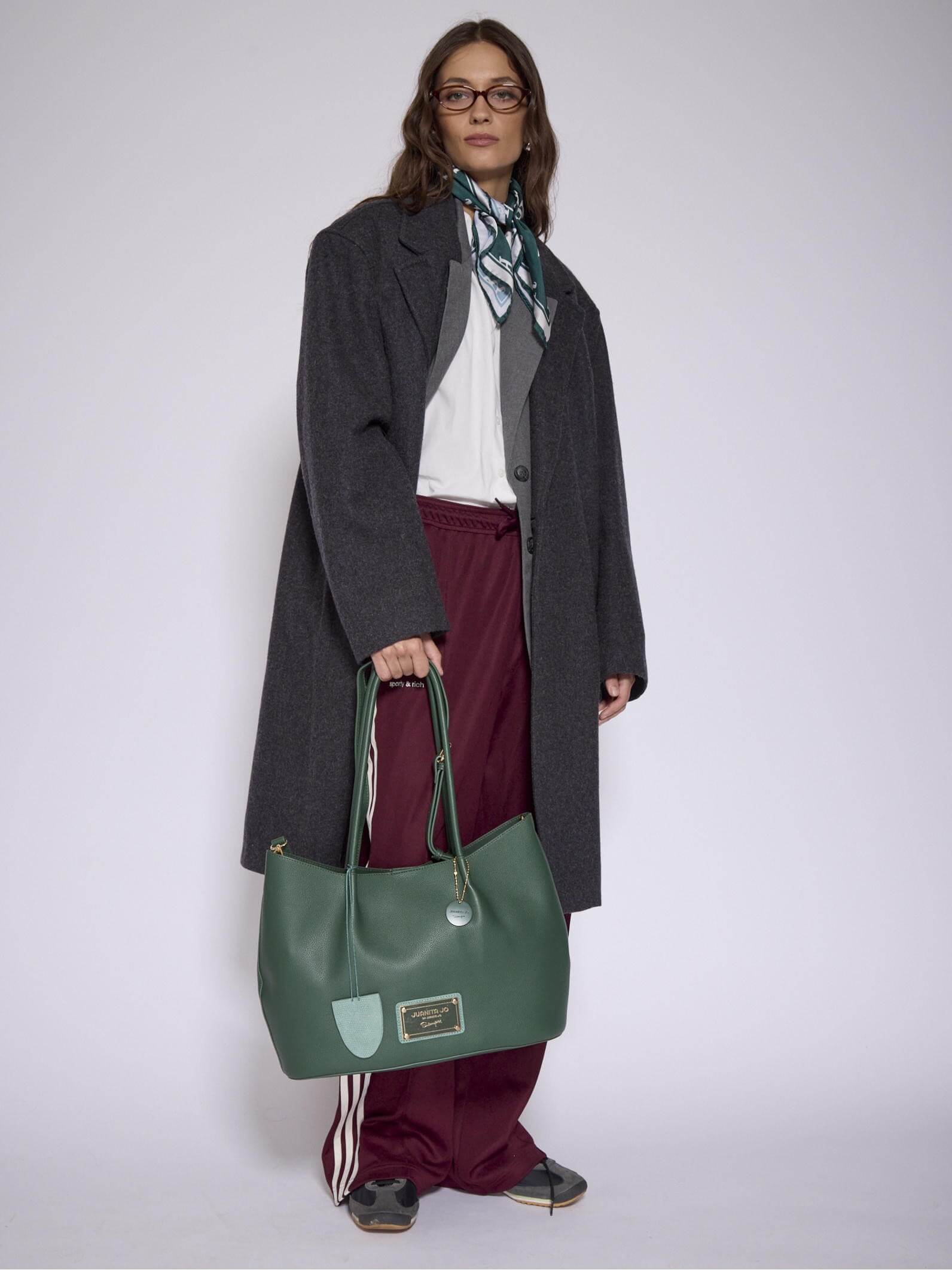 Cartera Shopper Verde Grande Alma