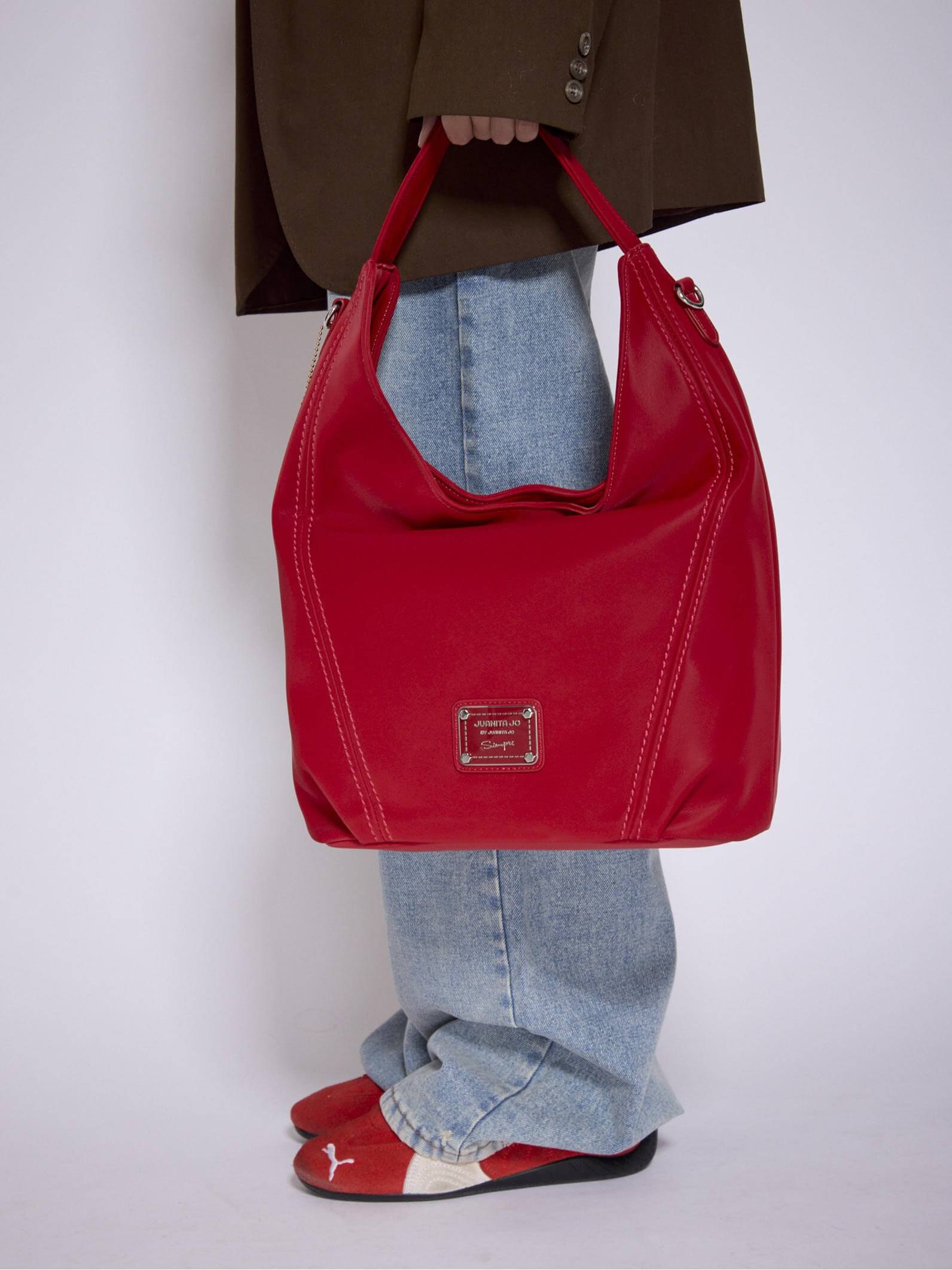 Cartera tipo Hobo Roja Mediana Nala