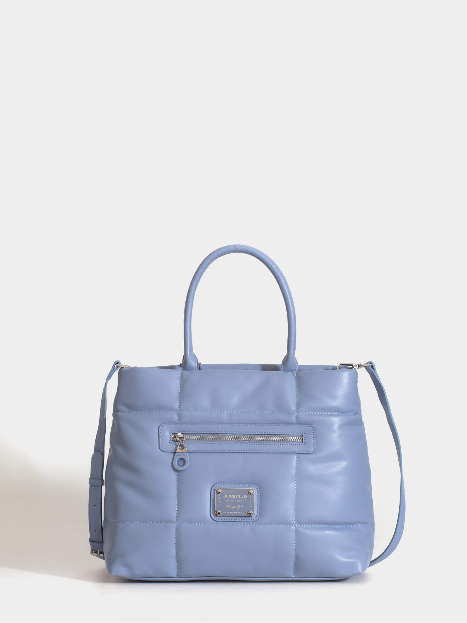 Cartera Mediana Celeste Puffer