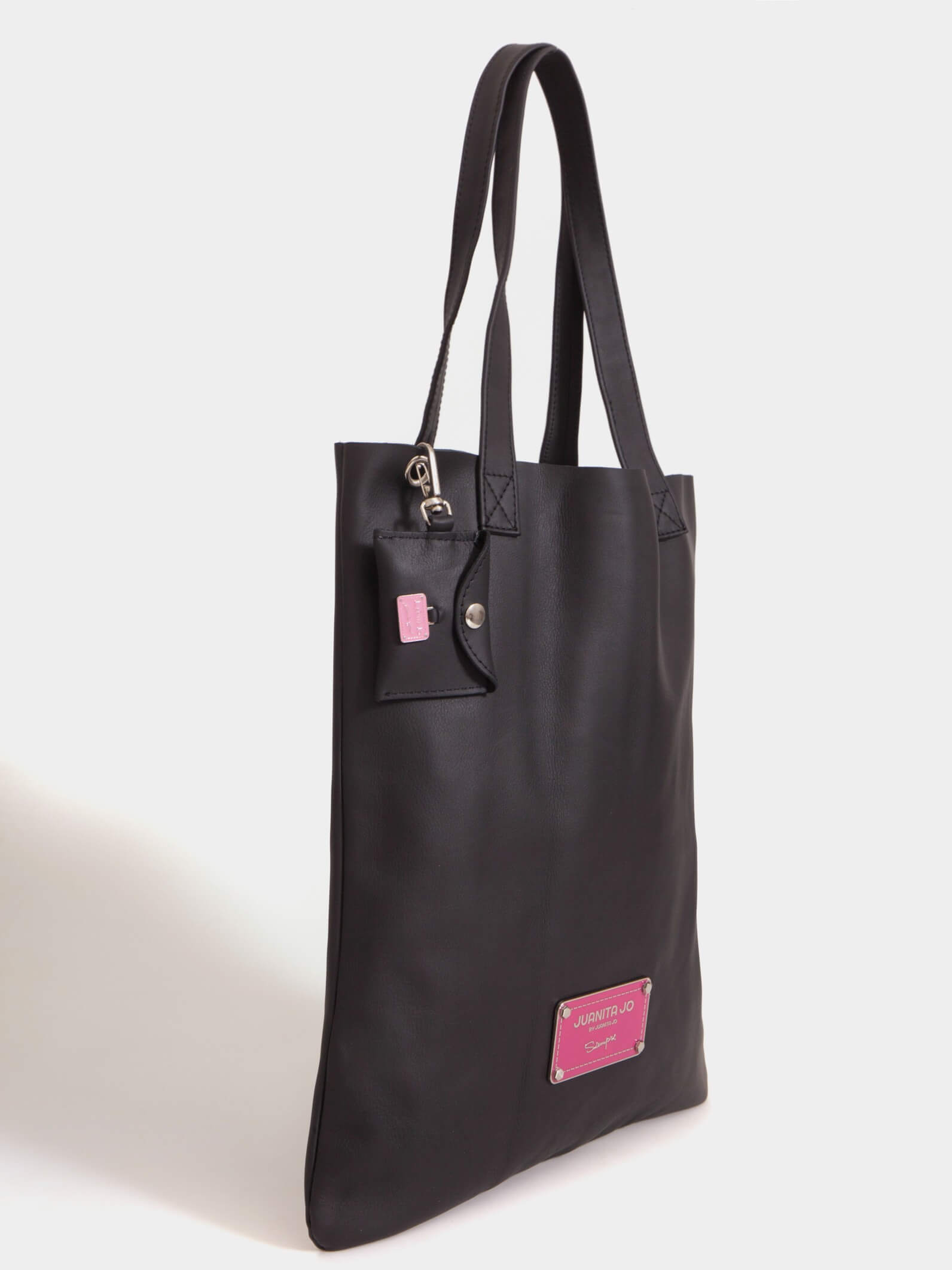 Tote Bag Negra de Cuero Génova