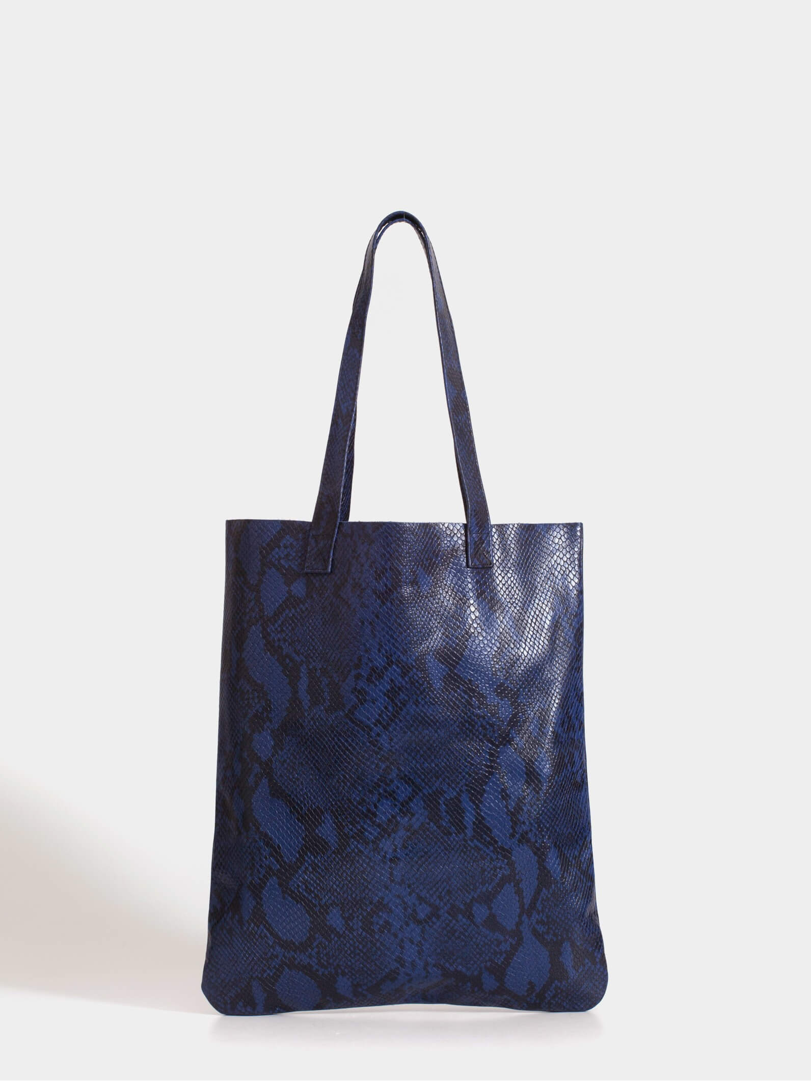 Tote Bag Azul de Cuero Génova