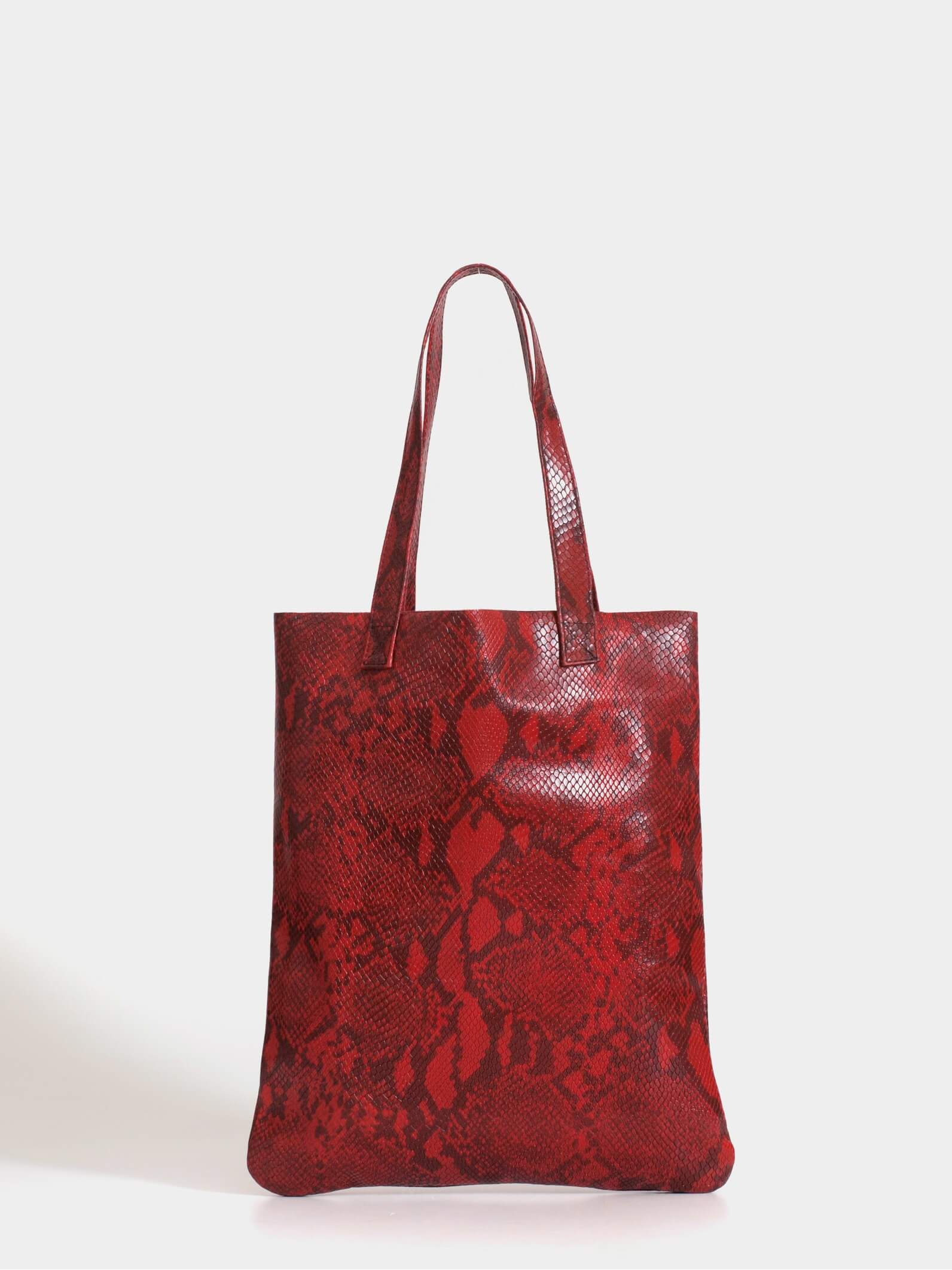 Tote Bag Roja de Cuero Génova
