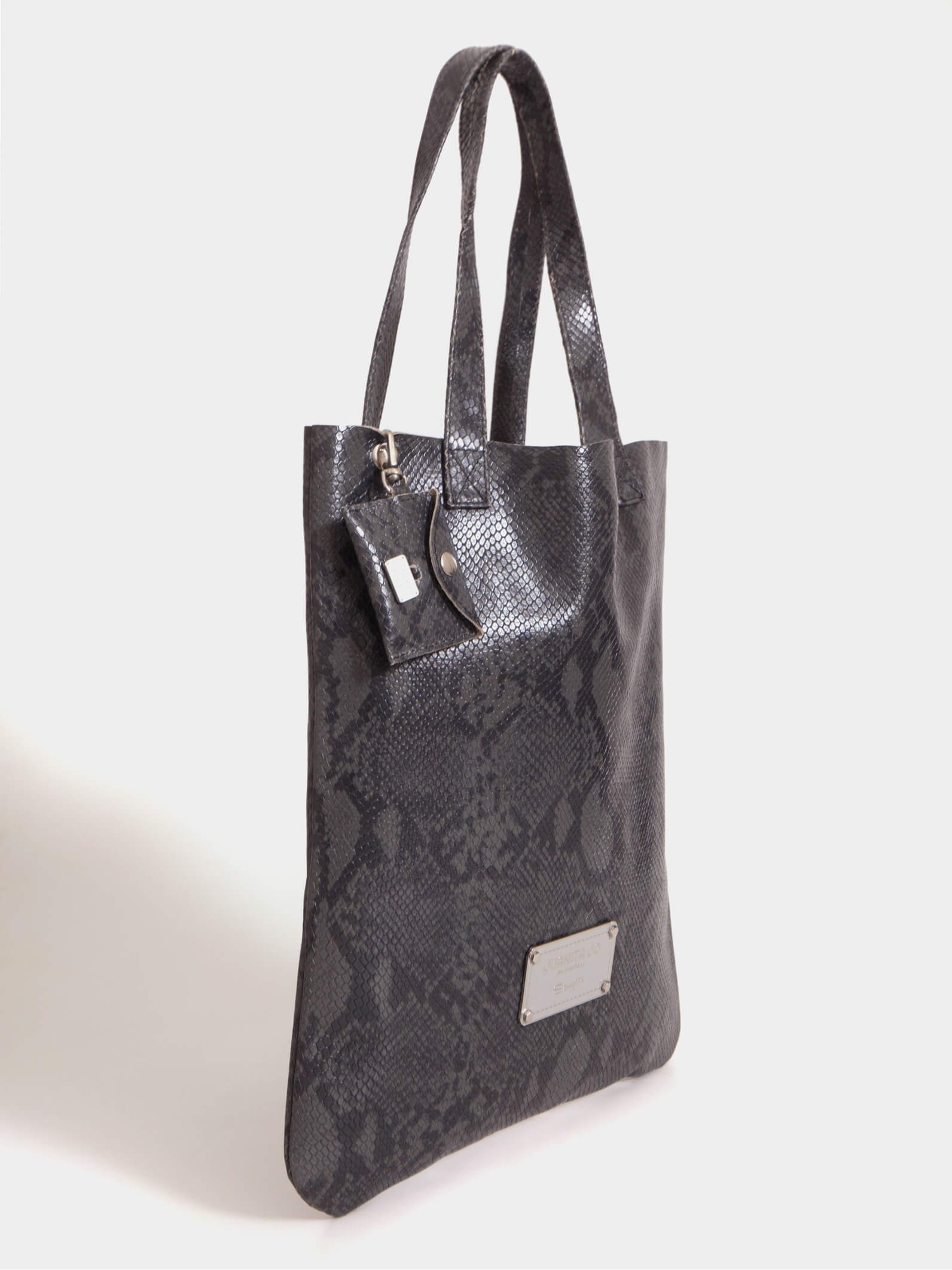 Tote Bag Gris de Cuero Génova