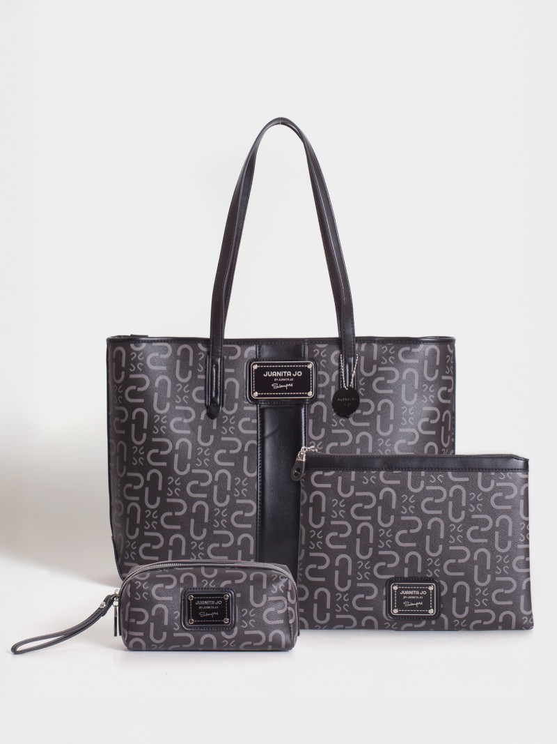 Set Monogram x 3: Cartera Shopper + Sobre de mano + Neceser