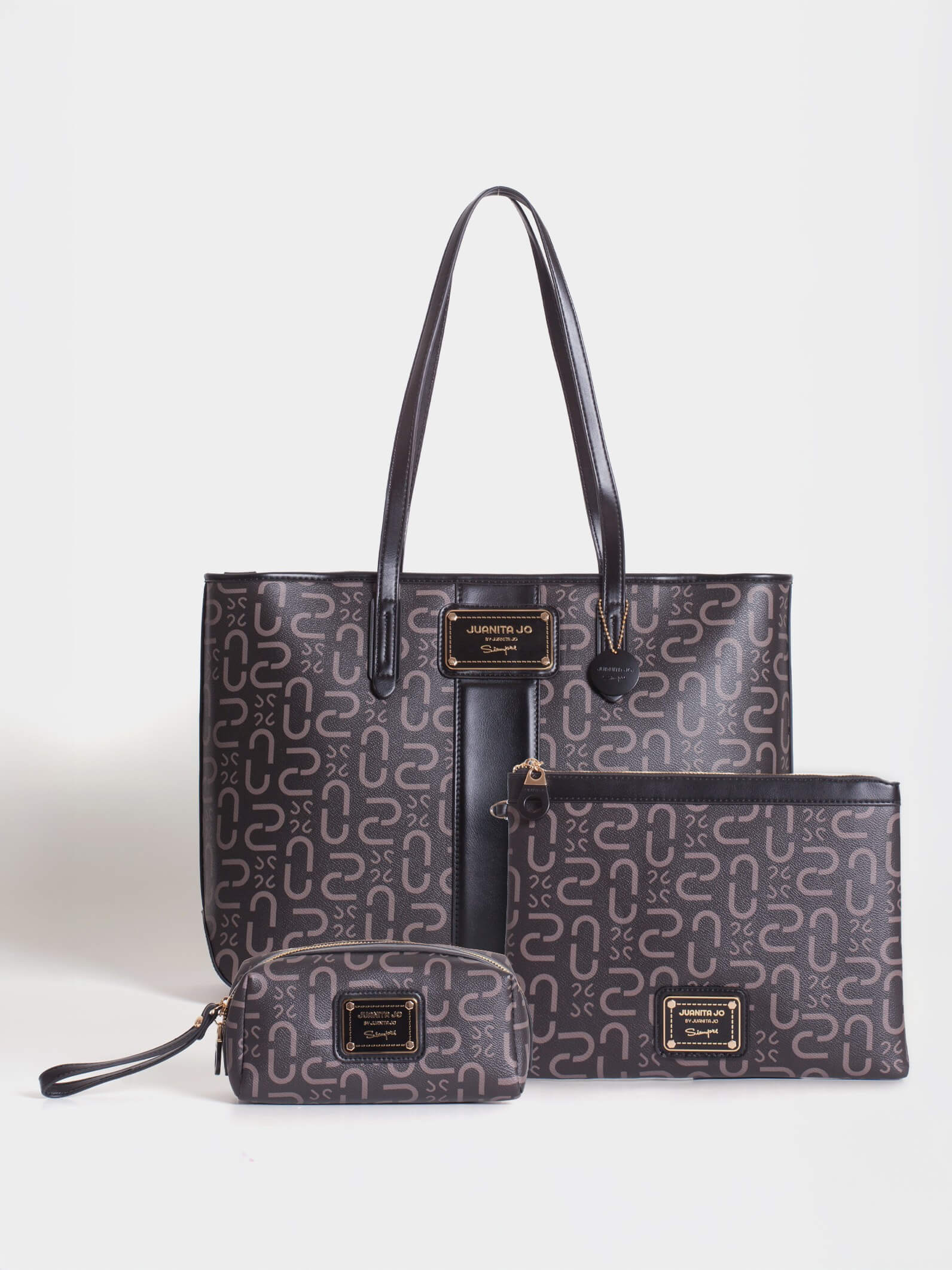 Set Monogram x 3: Cartera Shopper + Sobre de mano + Neceser