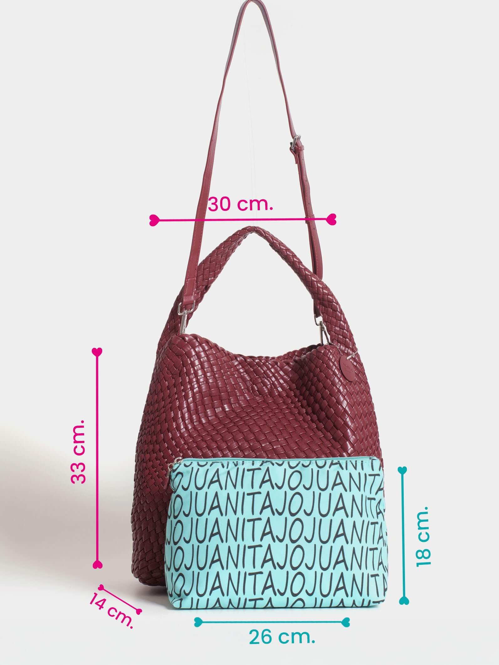 Cartera Mediana Bordó Lazo