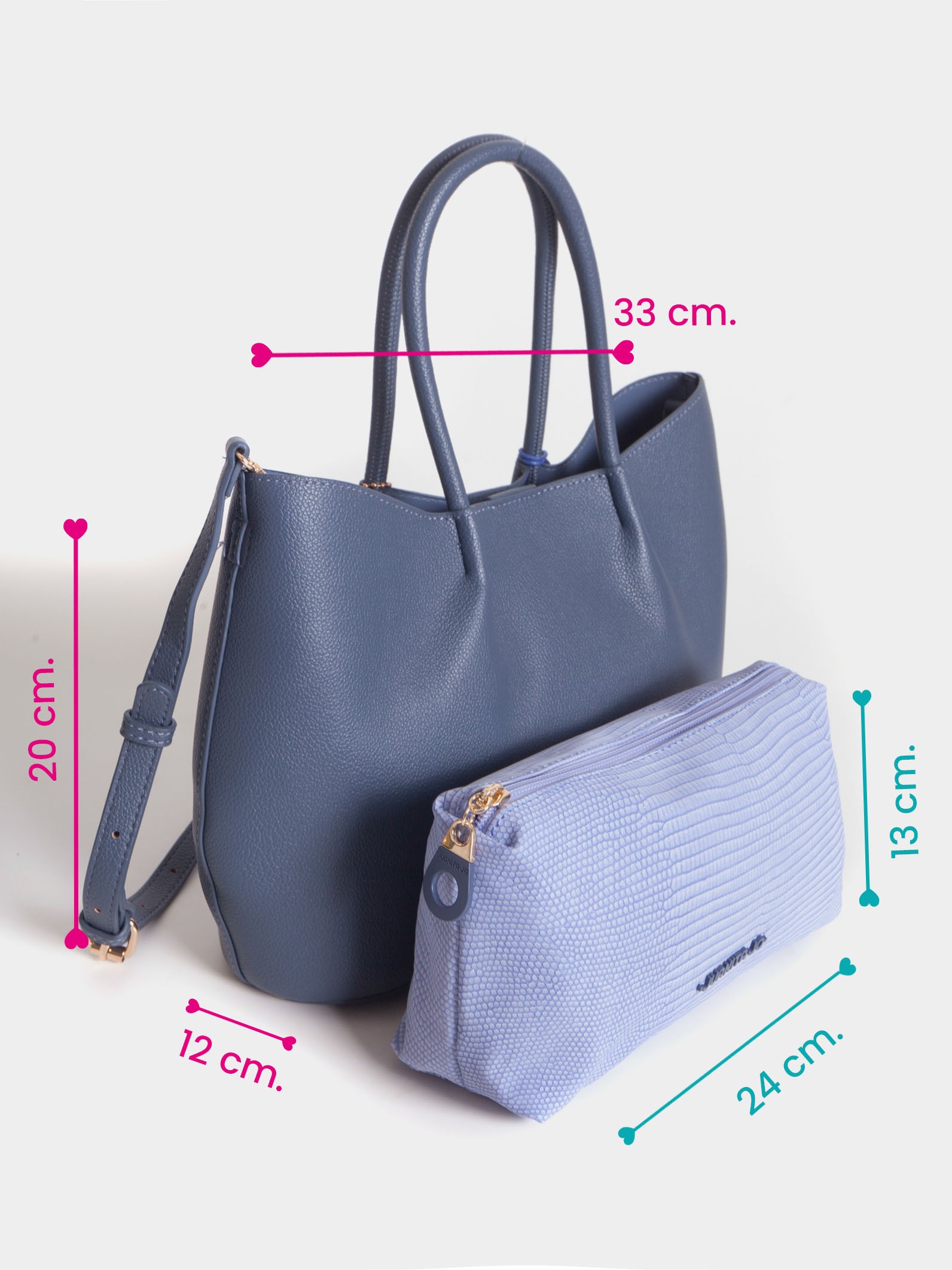 Cartera Shopper Azul Mediana Alma