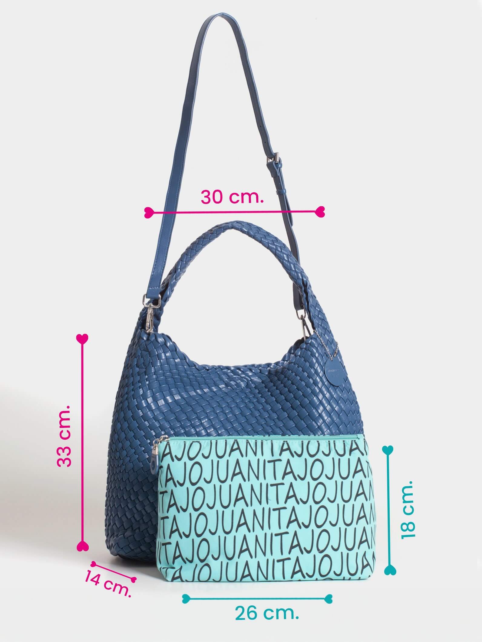 Cartera Mediana Azul Lazo